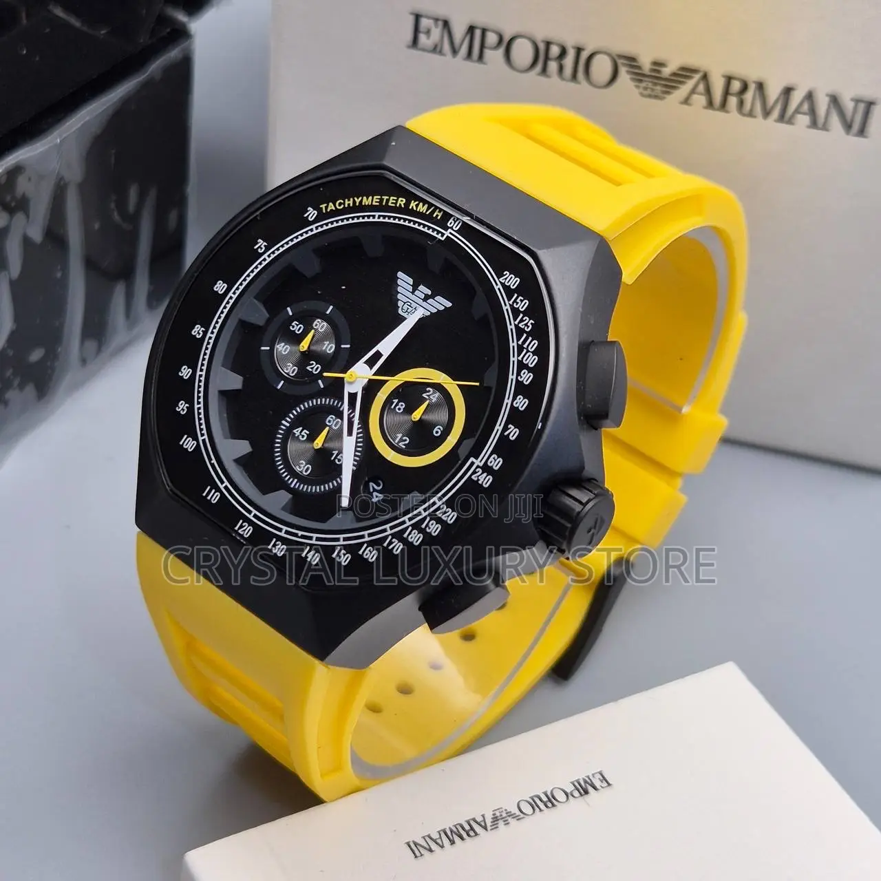 Emporio Armani Quality Luxury Men Rubber Strap Wristwatch