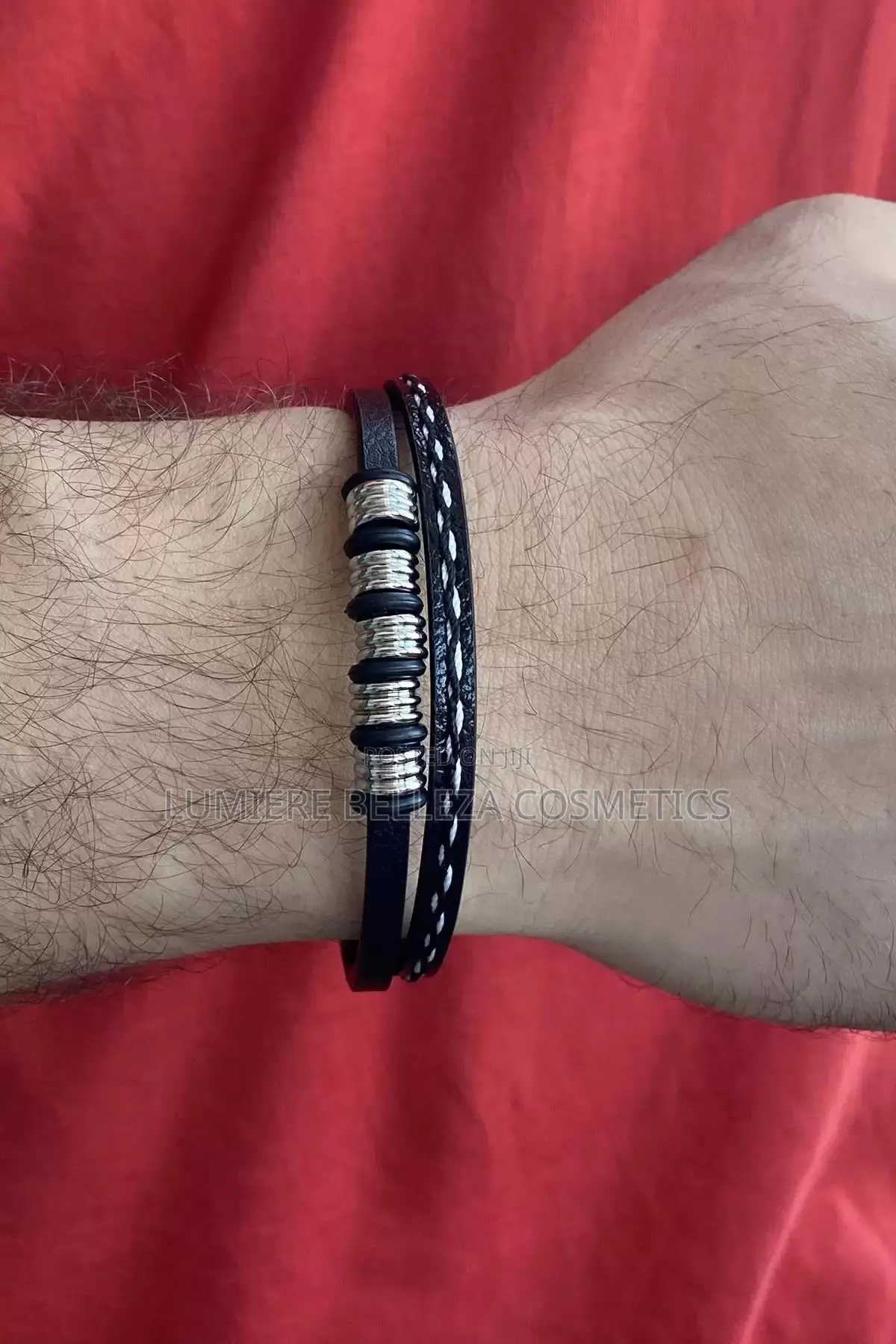 Black Color Metal Detailed Steel Bracelet
