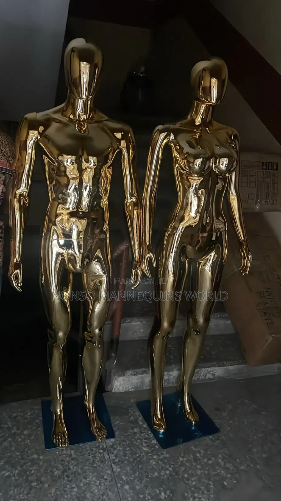 Male Gold Chrome Normal Size Mannequin