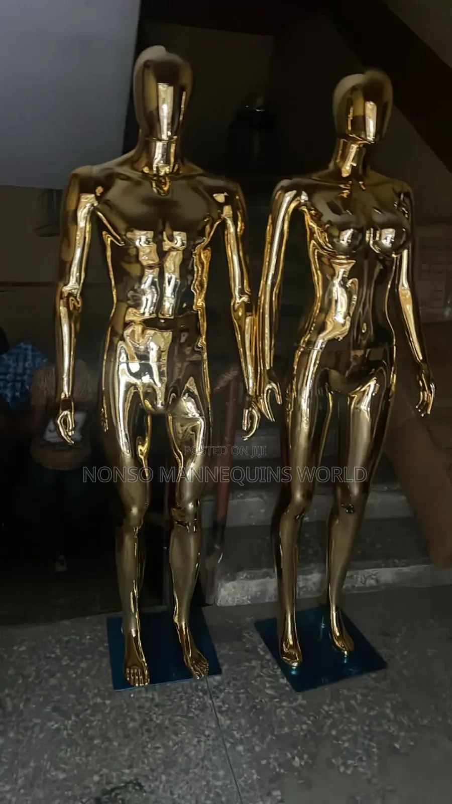 Male Gold Chrome Normal Size Mannequin