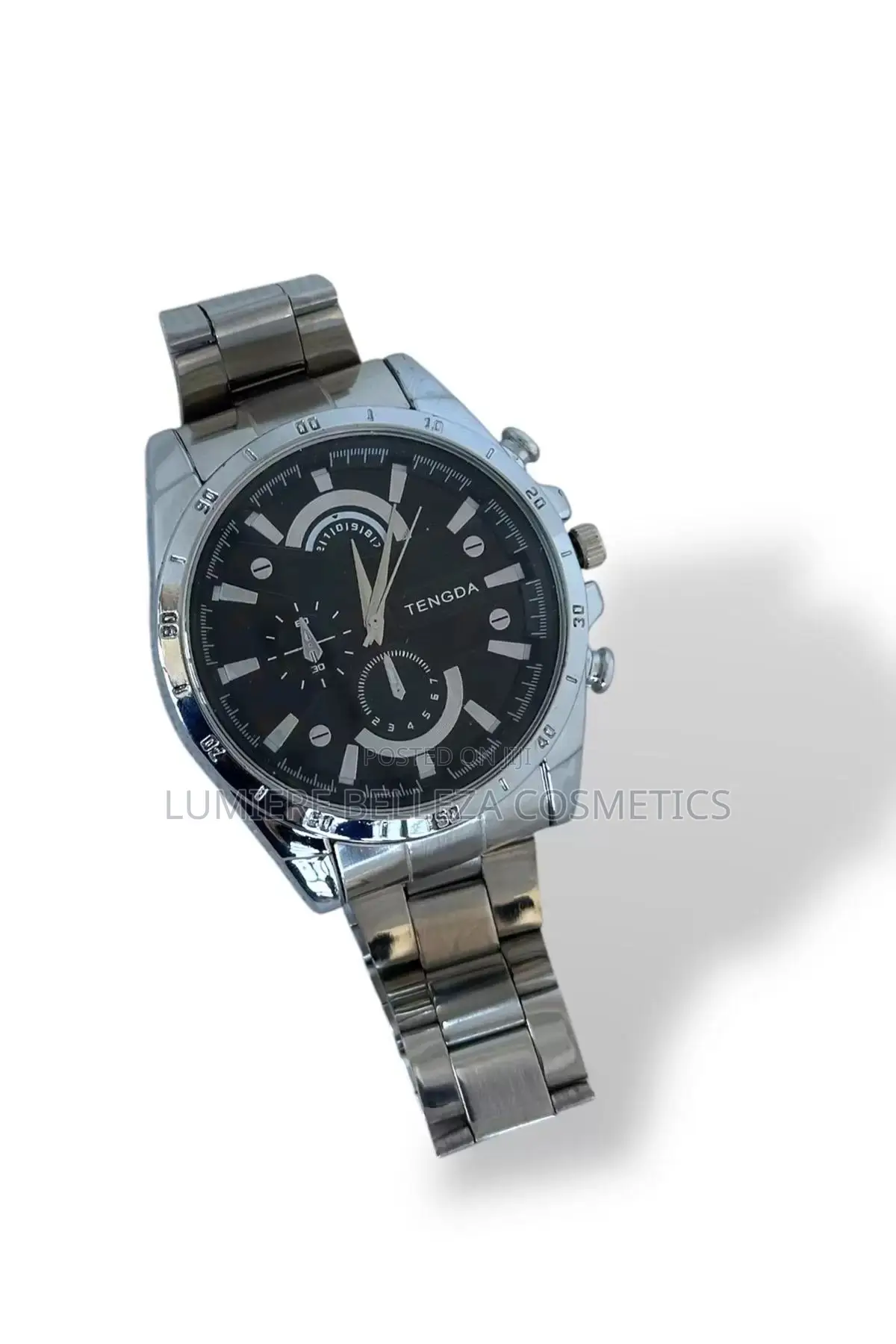 Silver Color Metal Band Men's Watch