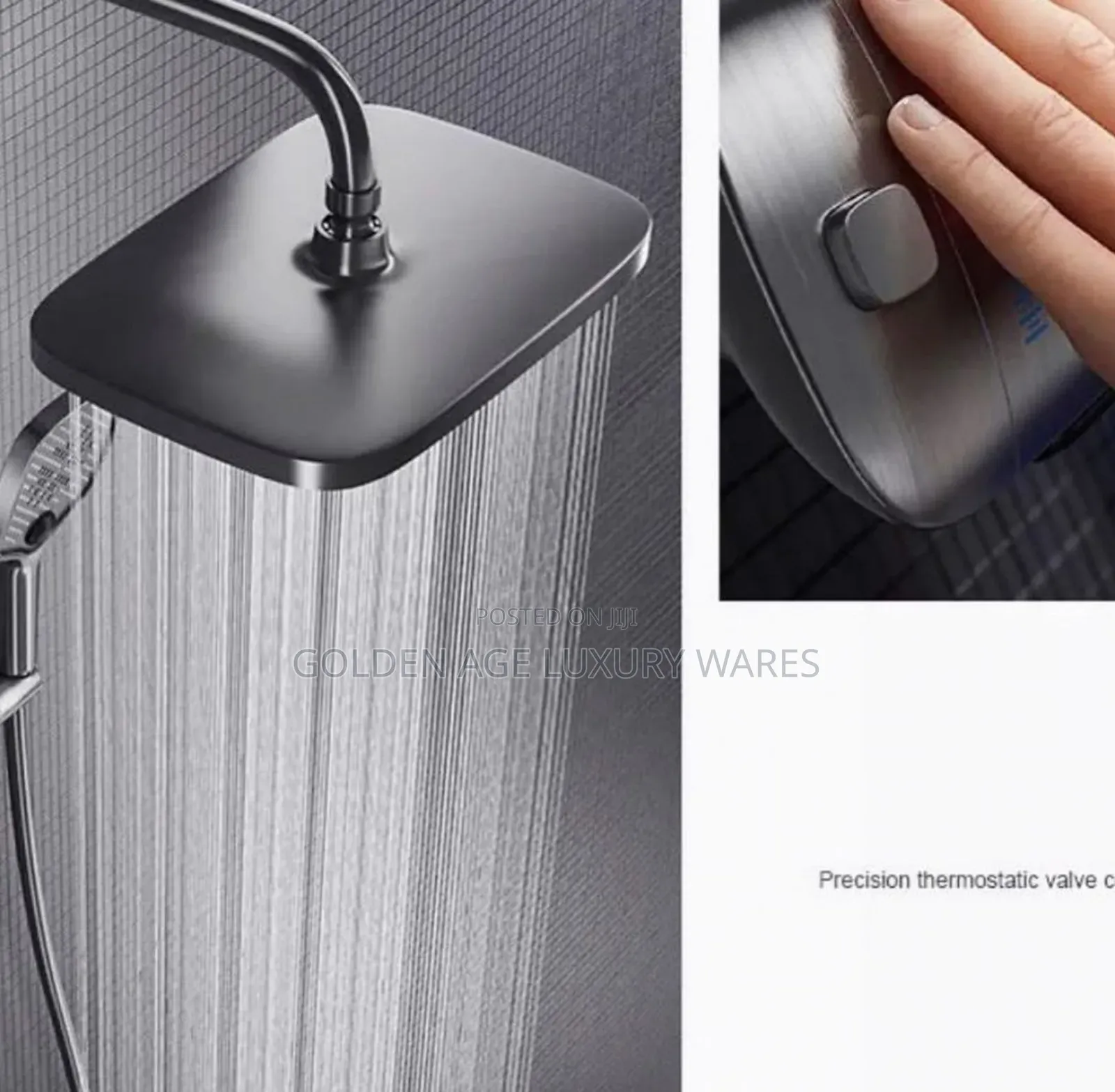 Grey Piano Thermostatic Shower 1