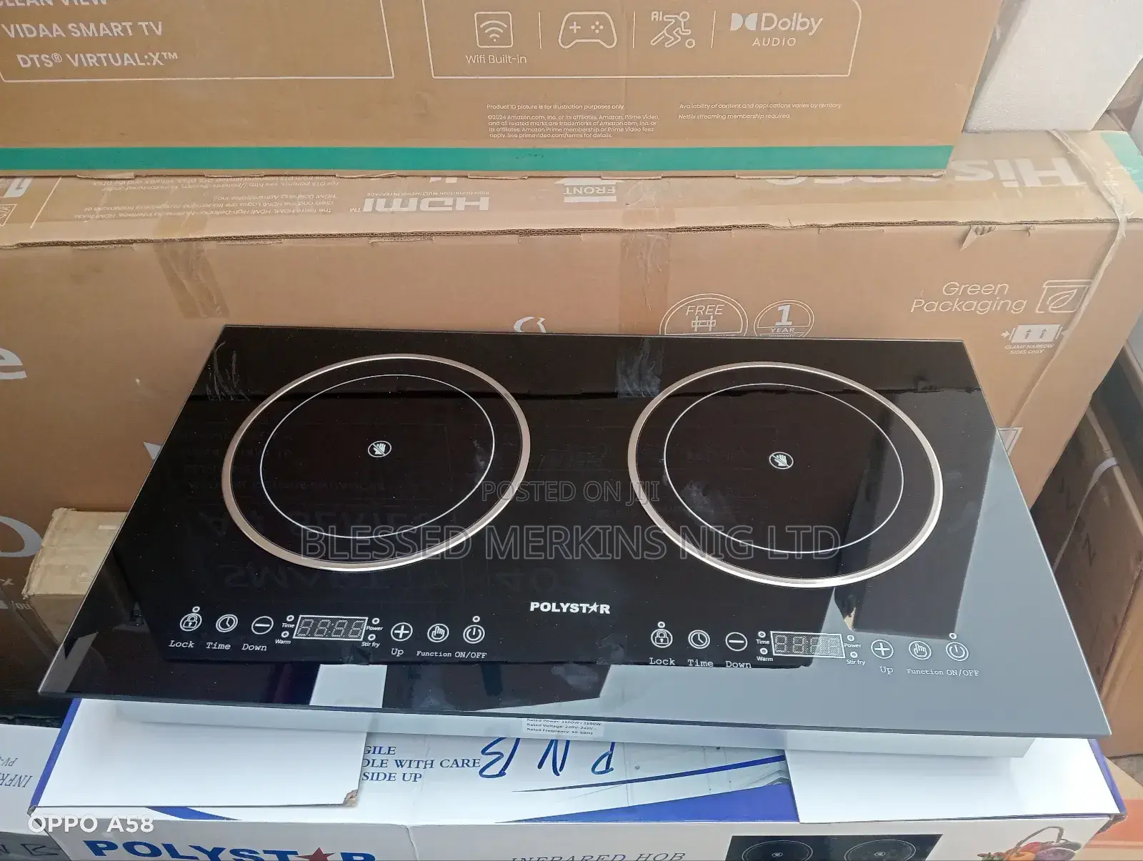 Polystar Inbuilt Electric Cooker 2 Burners