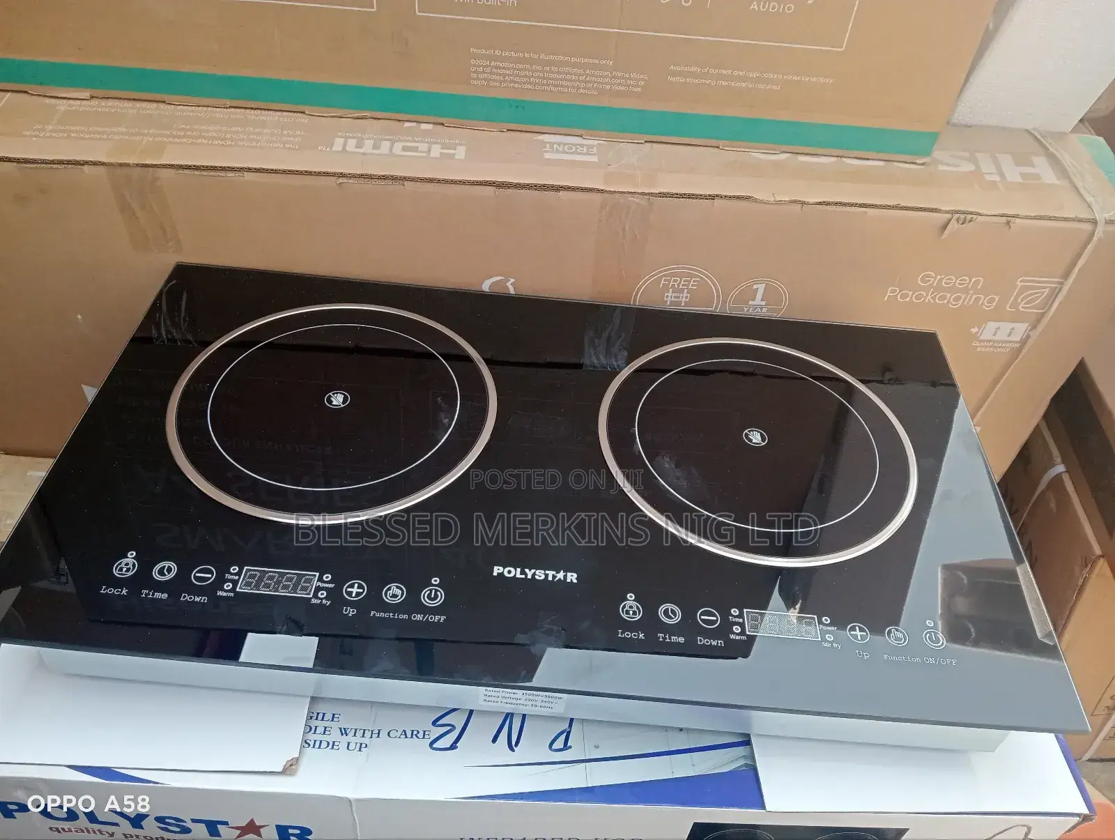 Polystar Inbuilt Electric Cooker 2 Burners