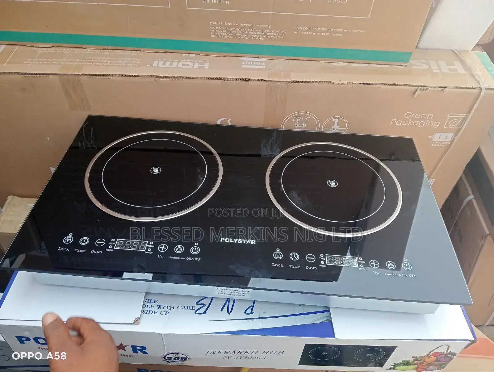 Polystar Inbuilt Electric Cooker 2 Burners