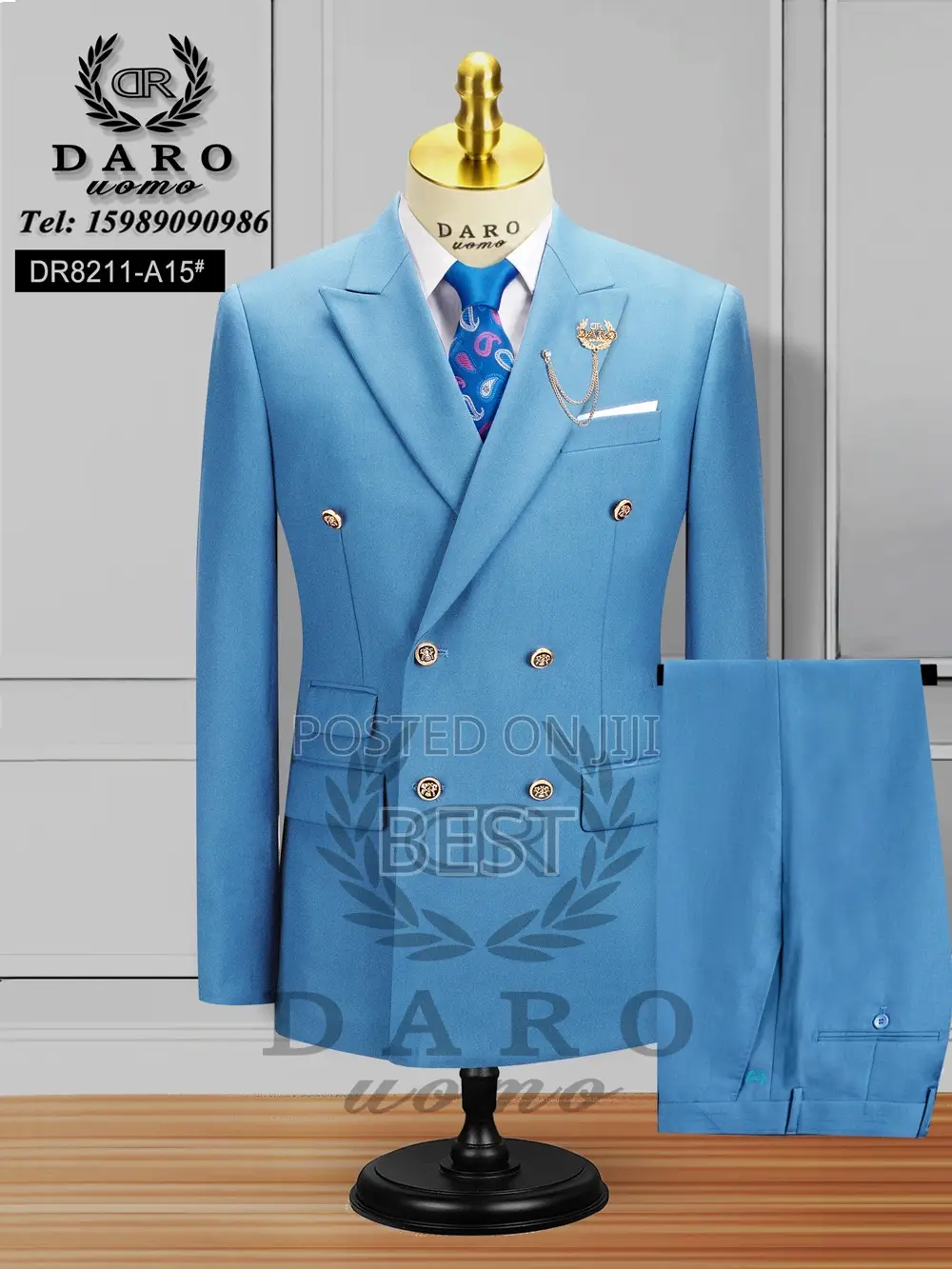 Double Brested Turkish Suits With Gold Bottens