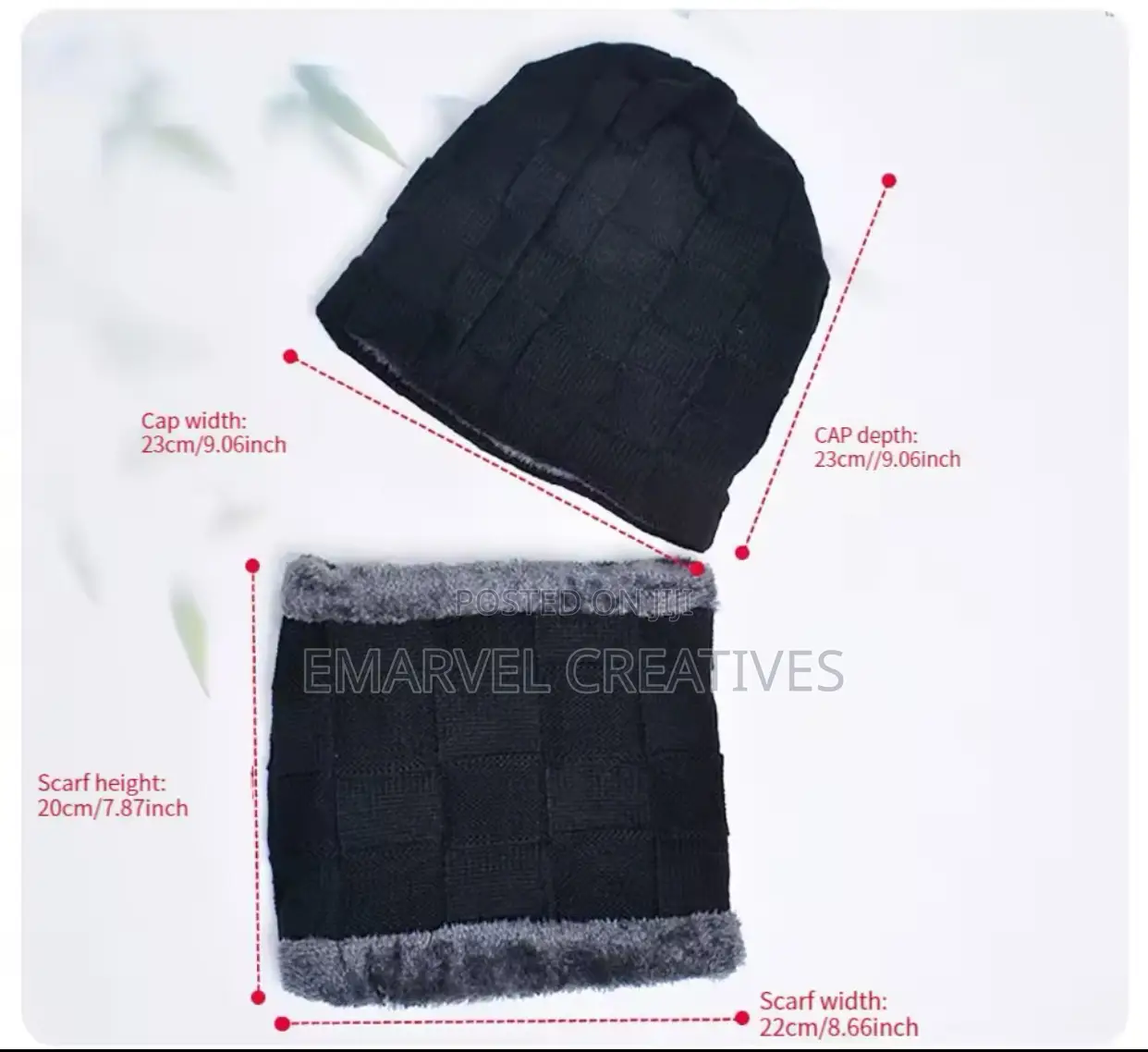 Winter Beanie Hats Scarf Set Warm Knit Hat Cap Neck Warmer