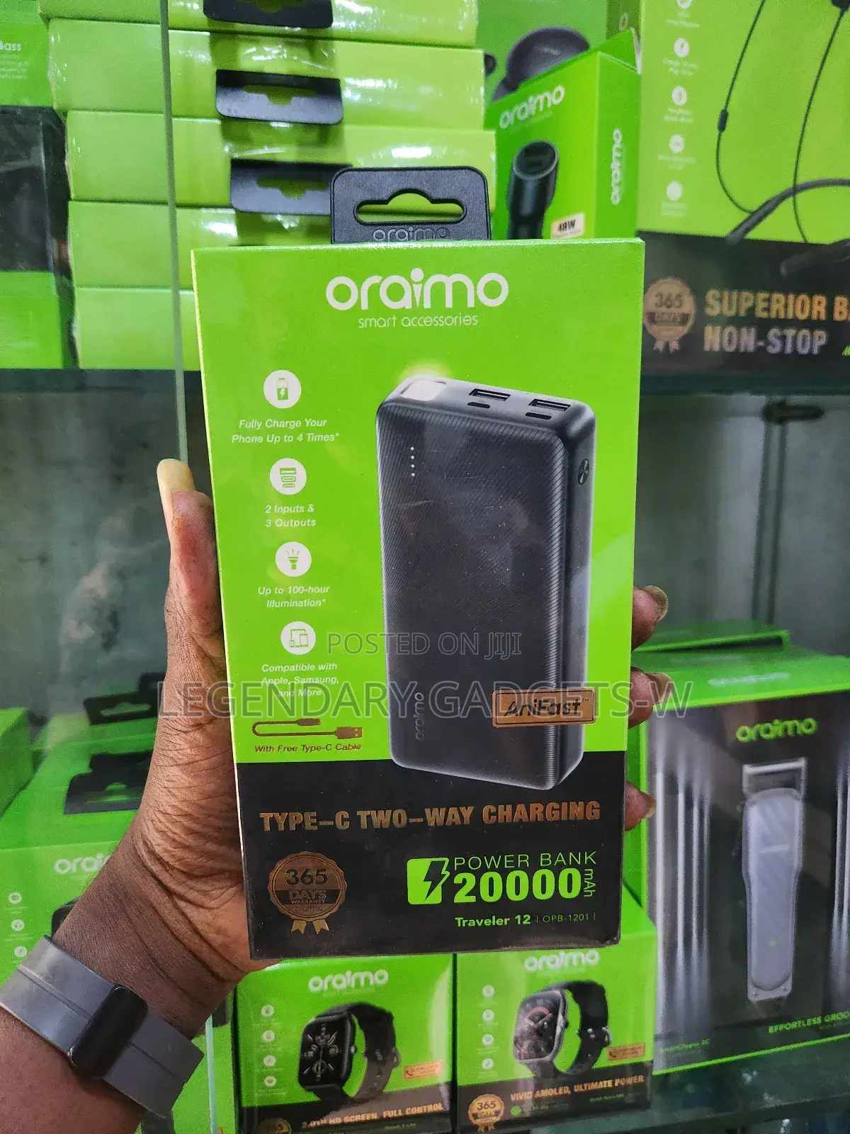 Oraimo 20,000mah Type-C Input/Output Powerbank