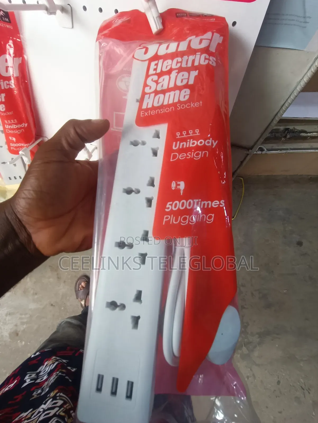 Itel 4 Sockets Extension Box Power Strip With 3 USB