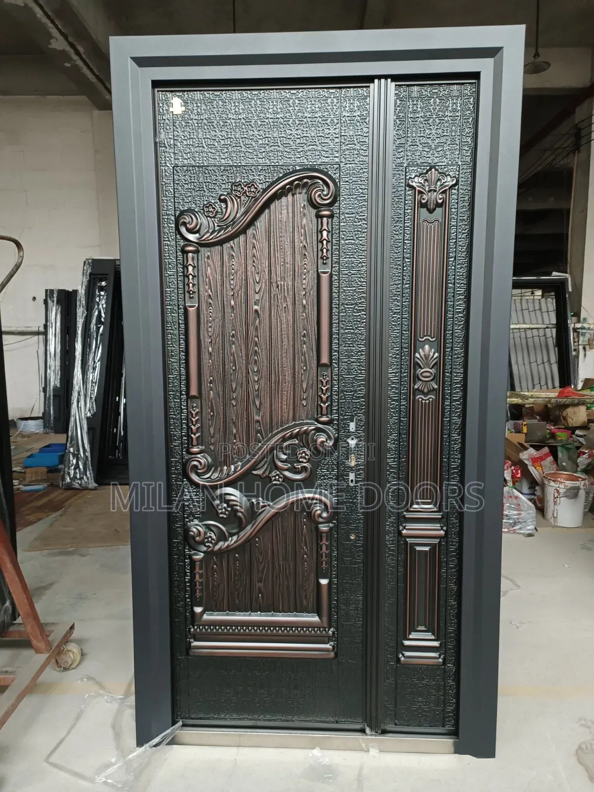2.4m by 1.2m Extra Height Copper Security Door Map Design