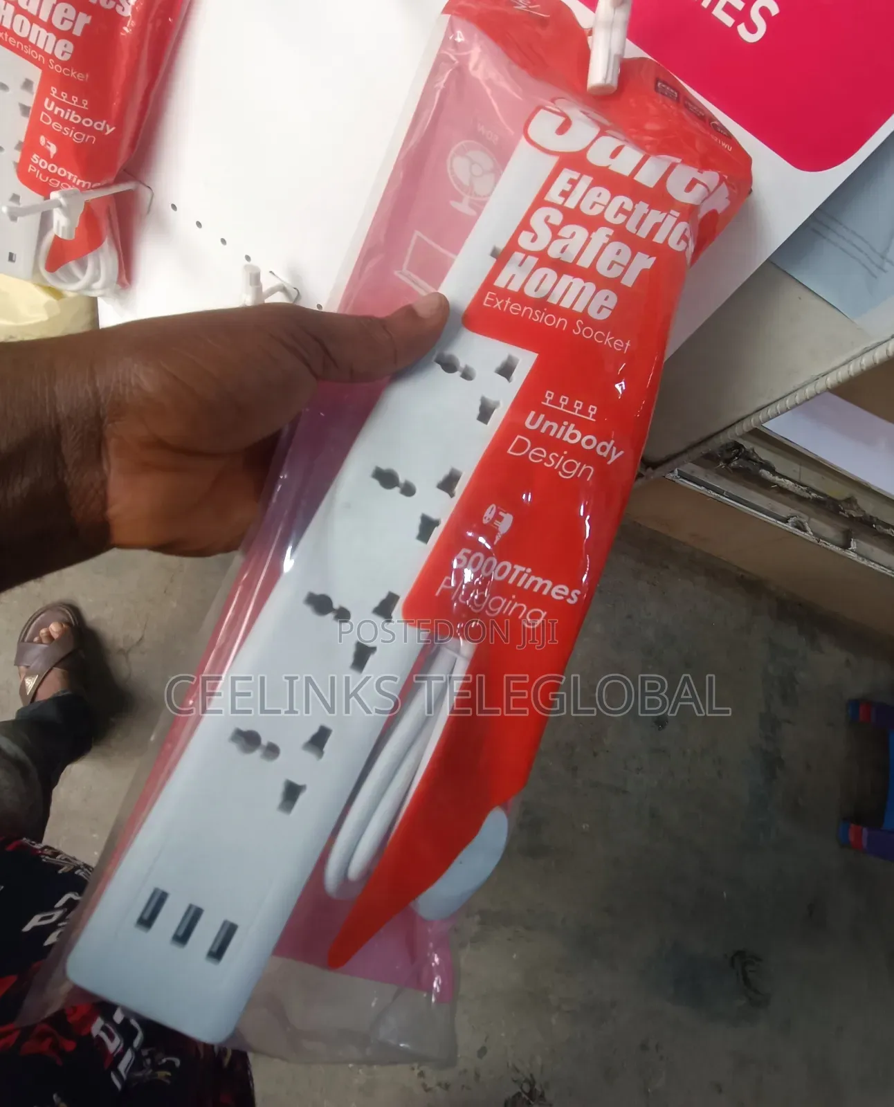 Itel 5 Sockets Extension Box Power Strip With 3 USB