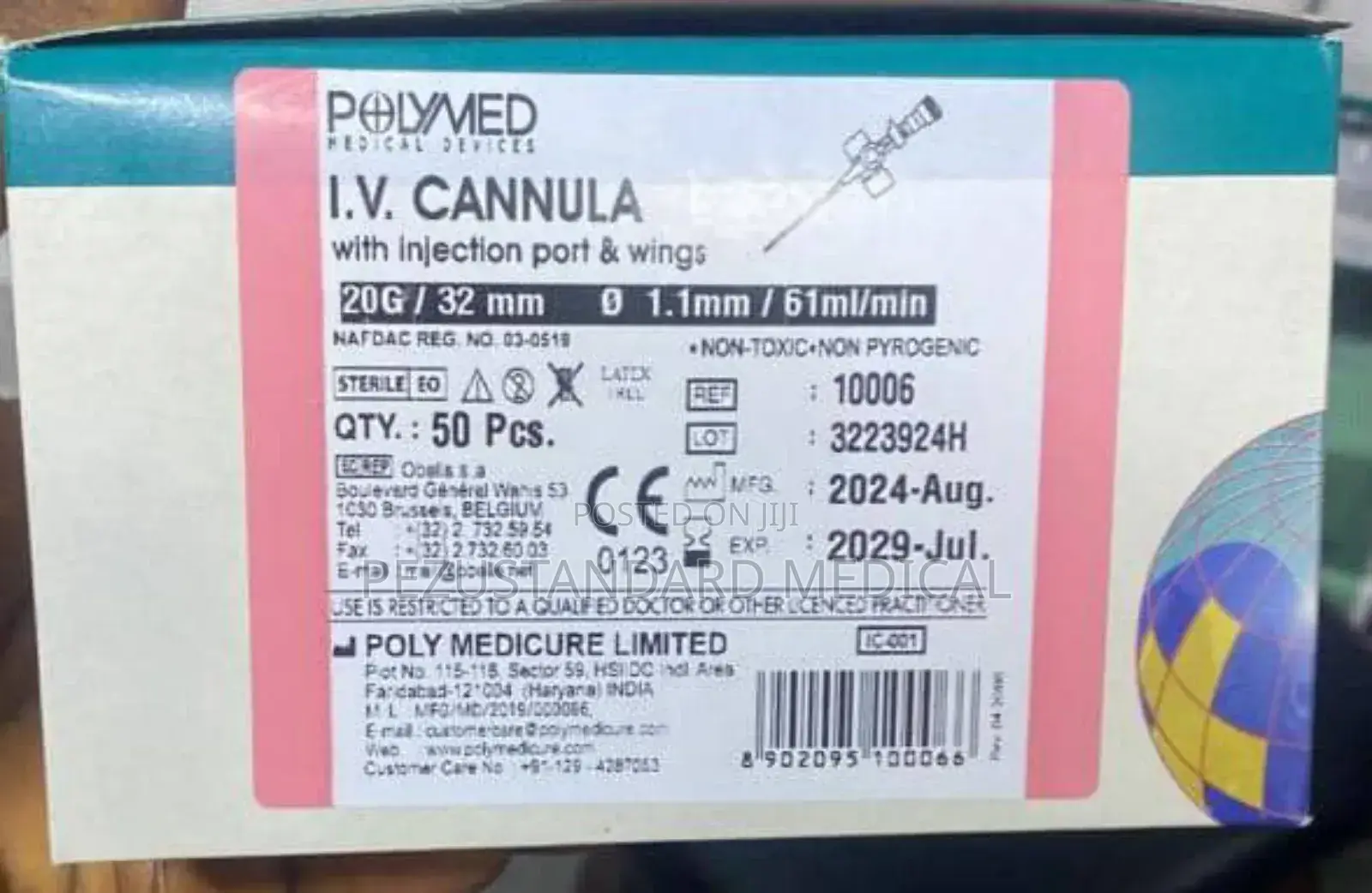 I.V. Cannula With Injection Port and Wings