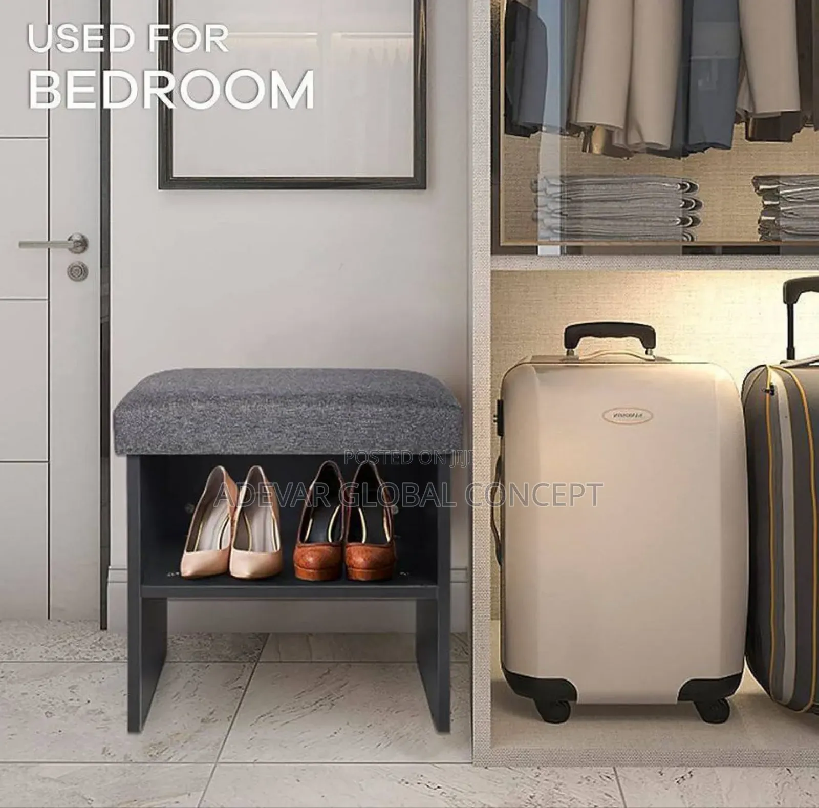 Heavy Duty 2 Tiers Shoe Bench Stool Seat
