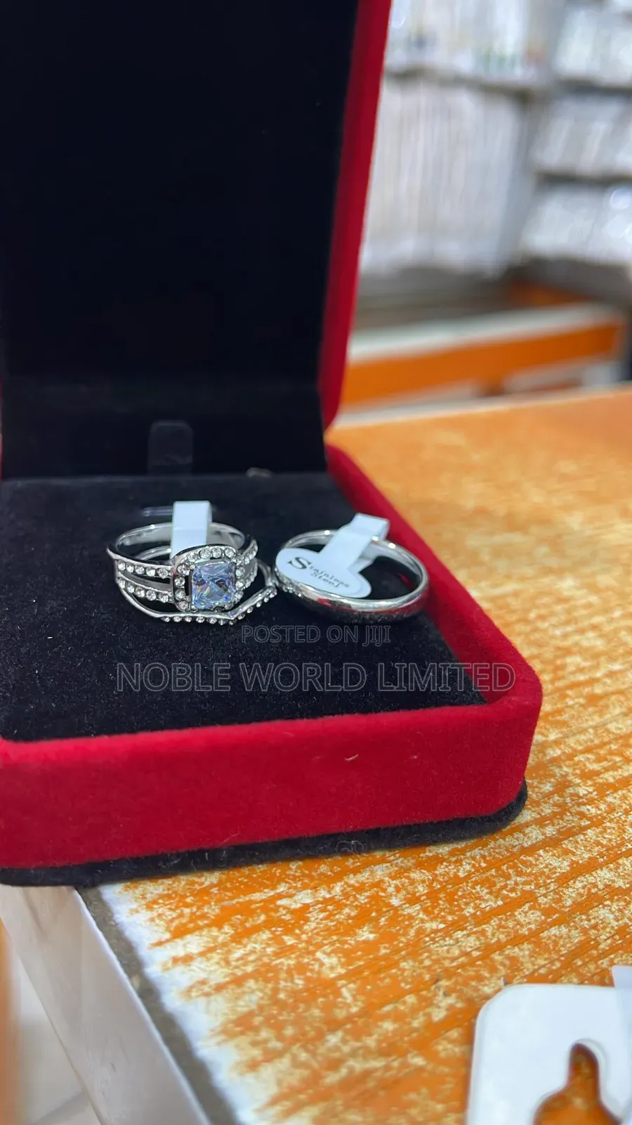 Double Stones Non Tarnish Silver Rings