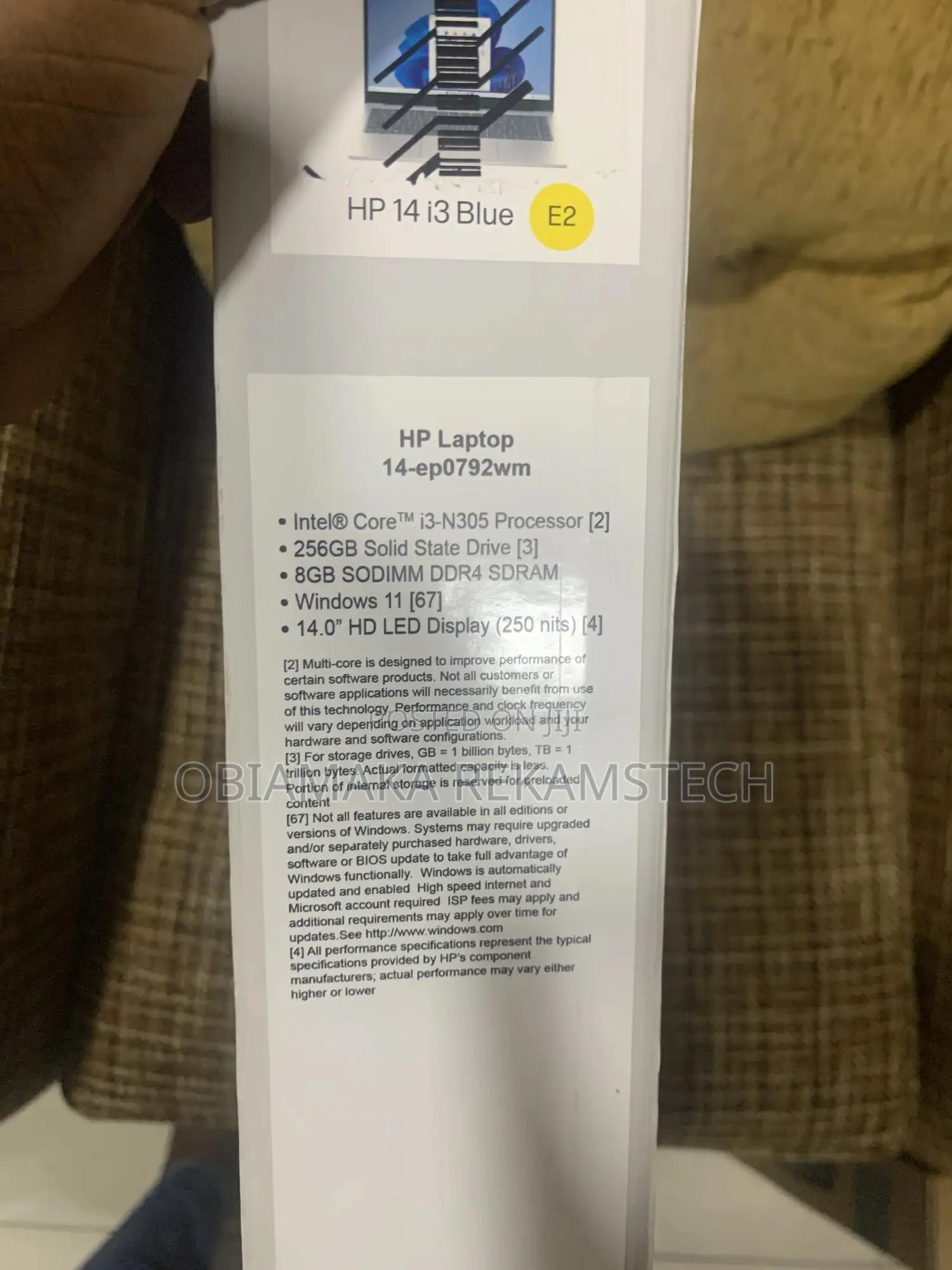New Laptop HP 14-Dq1025cl 8GB Intel Core I3 SSD 256GB