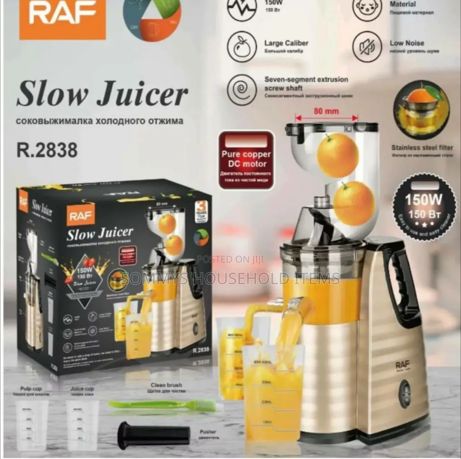 Raf Slow Juicer ( Gold Colour)