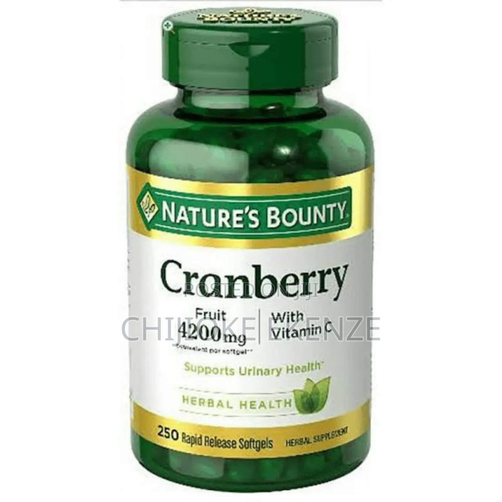 Nature Bounty Cranberry 4200mg With Vit C X 250 Softgels