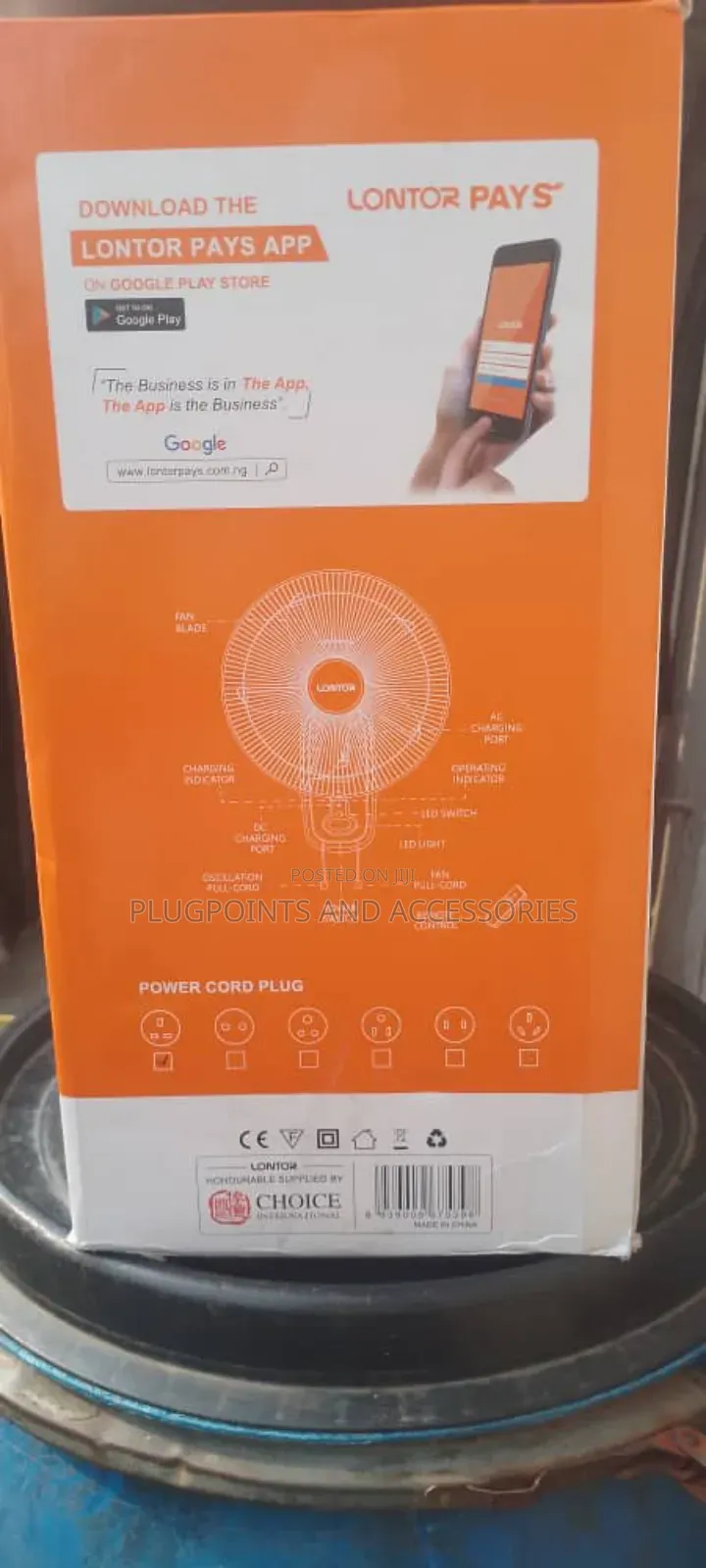 Lontor Rechargeable Wall Fan 16" Clearance Sales