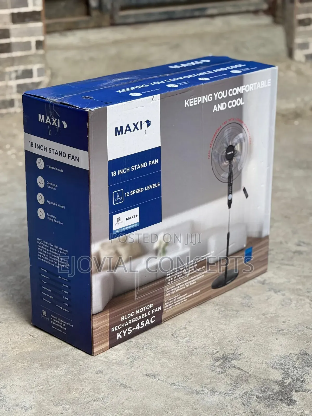 Maxi 18" Rechargeable Fan With Lithium Battery