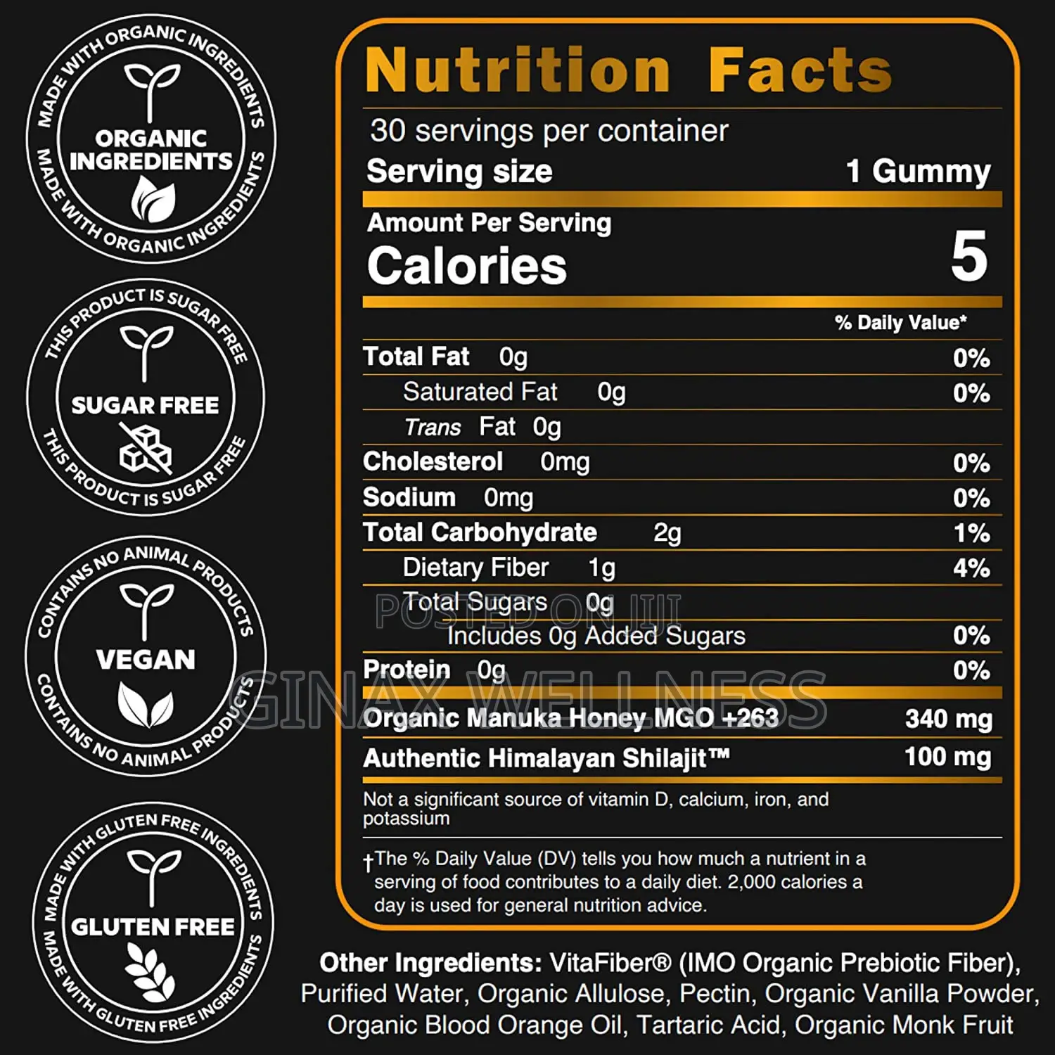 Authentic Himalayan Shilajit Gummies With Manuka Honey