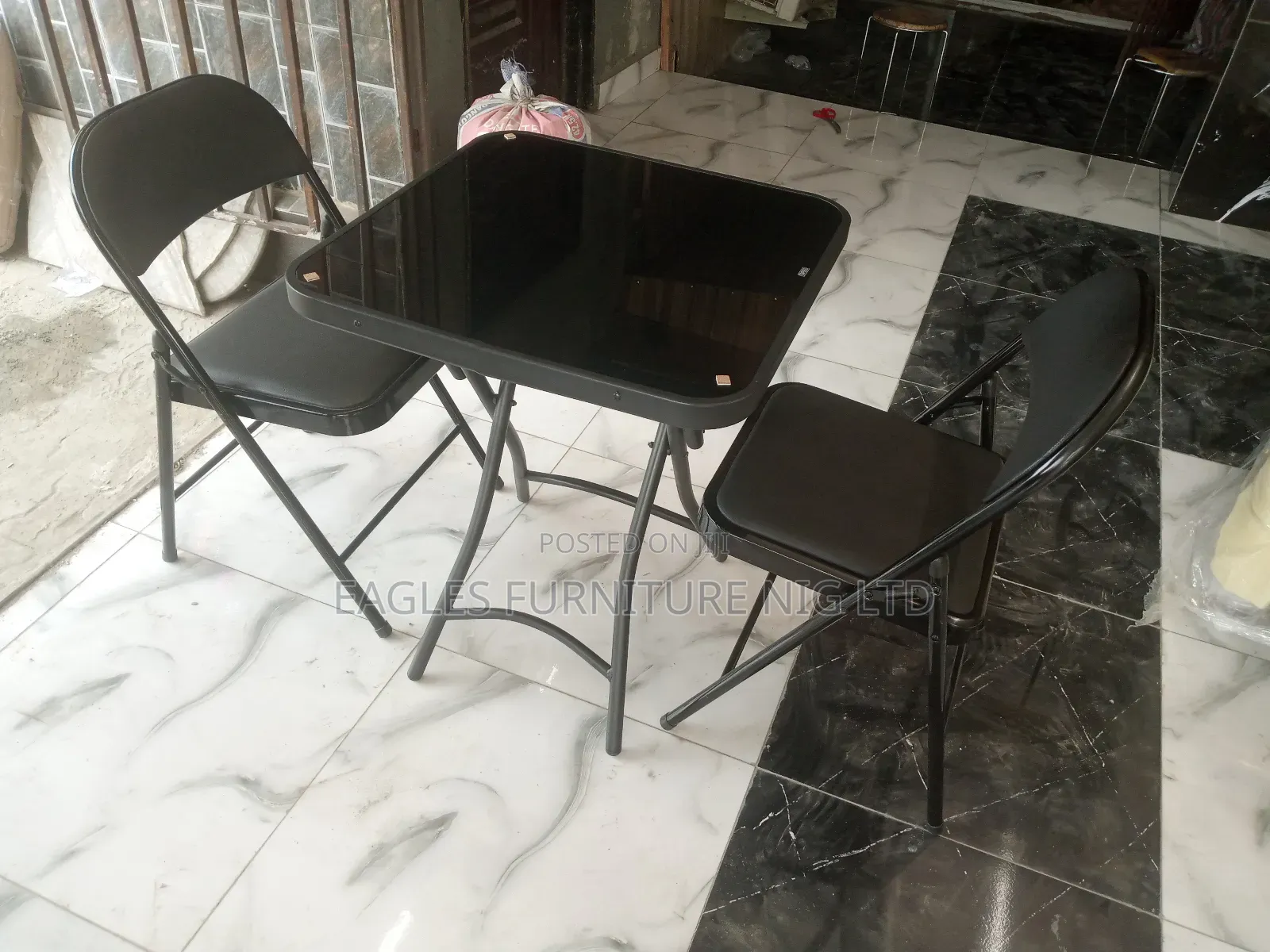 Quality Foldable Restaurant Table and 2 Foldable Chairs