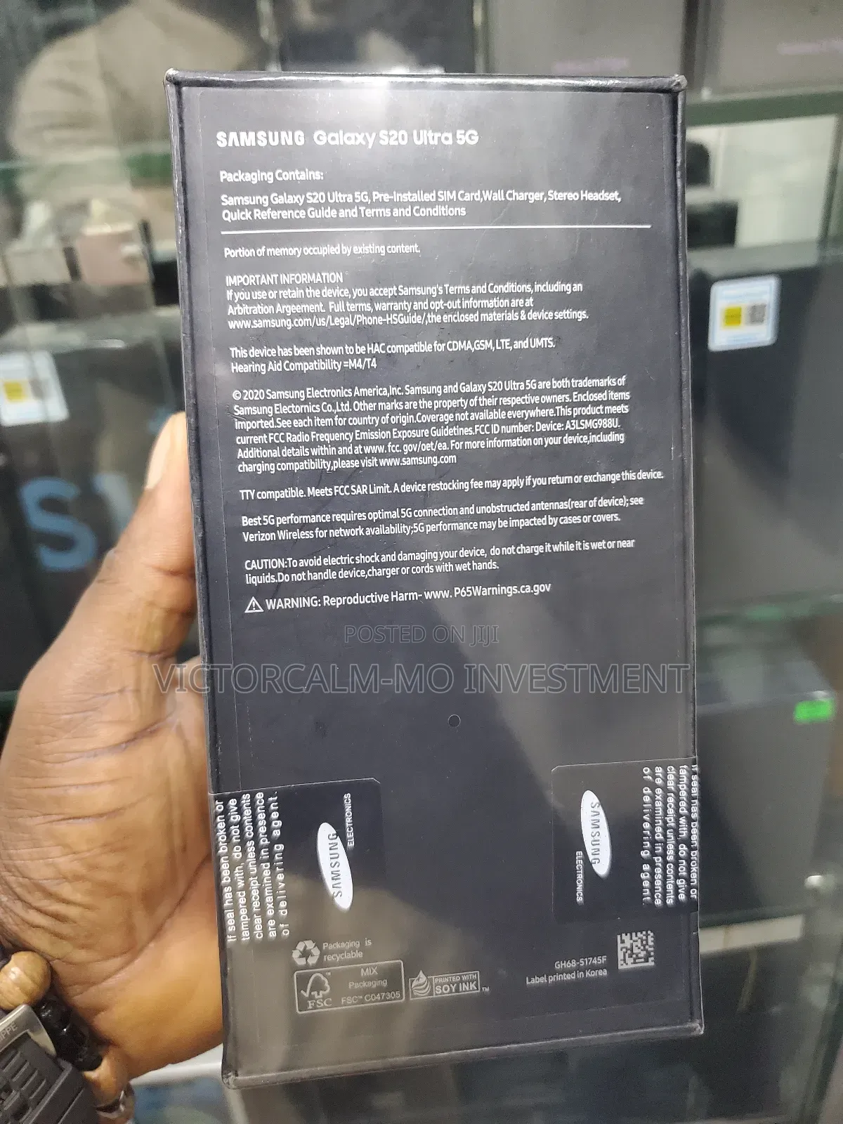 New Samsung Galaxy S20 Ultra 5G 256 GB