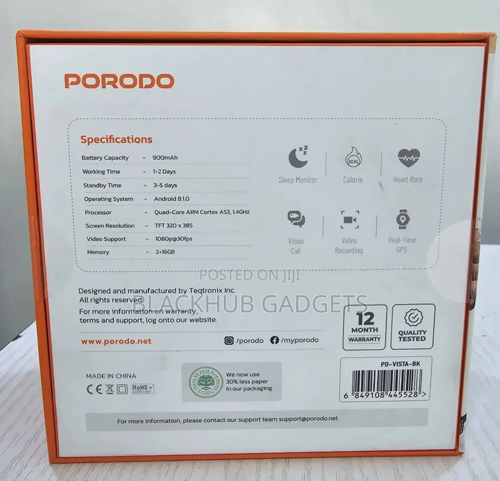 Porodo Smart Watch Vista