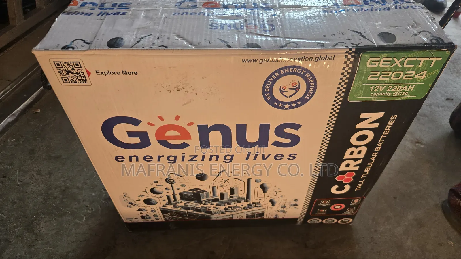Genus Carbon 220amp Tubular Battery