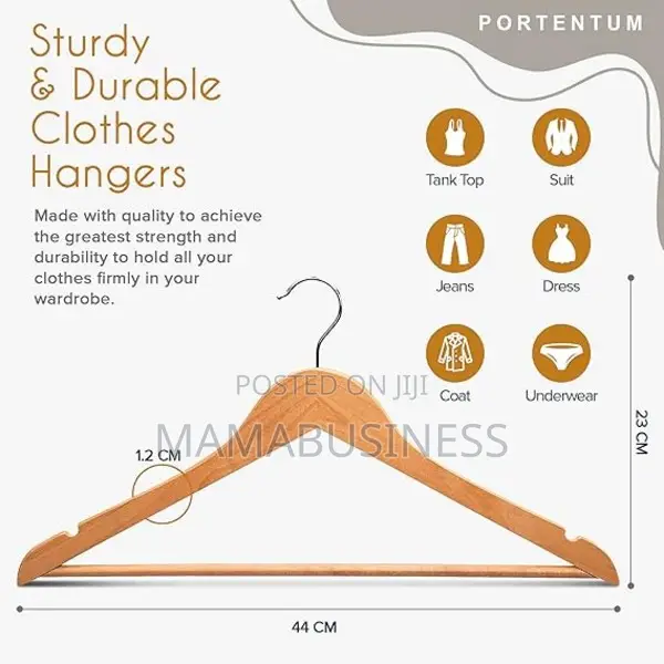 Wooden Cloth Hangers - Pack of 10