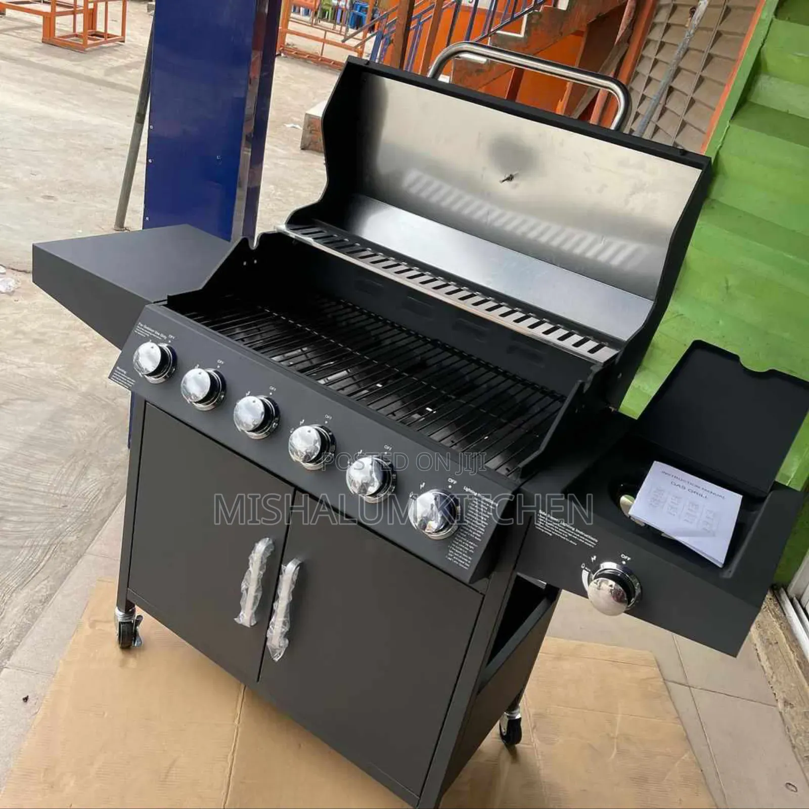 Industrial 6-Burner Gas BBQ Grill Machine