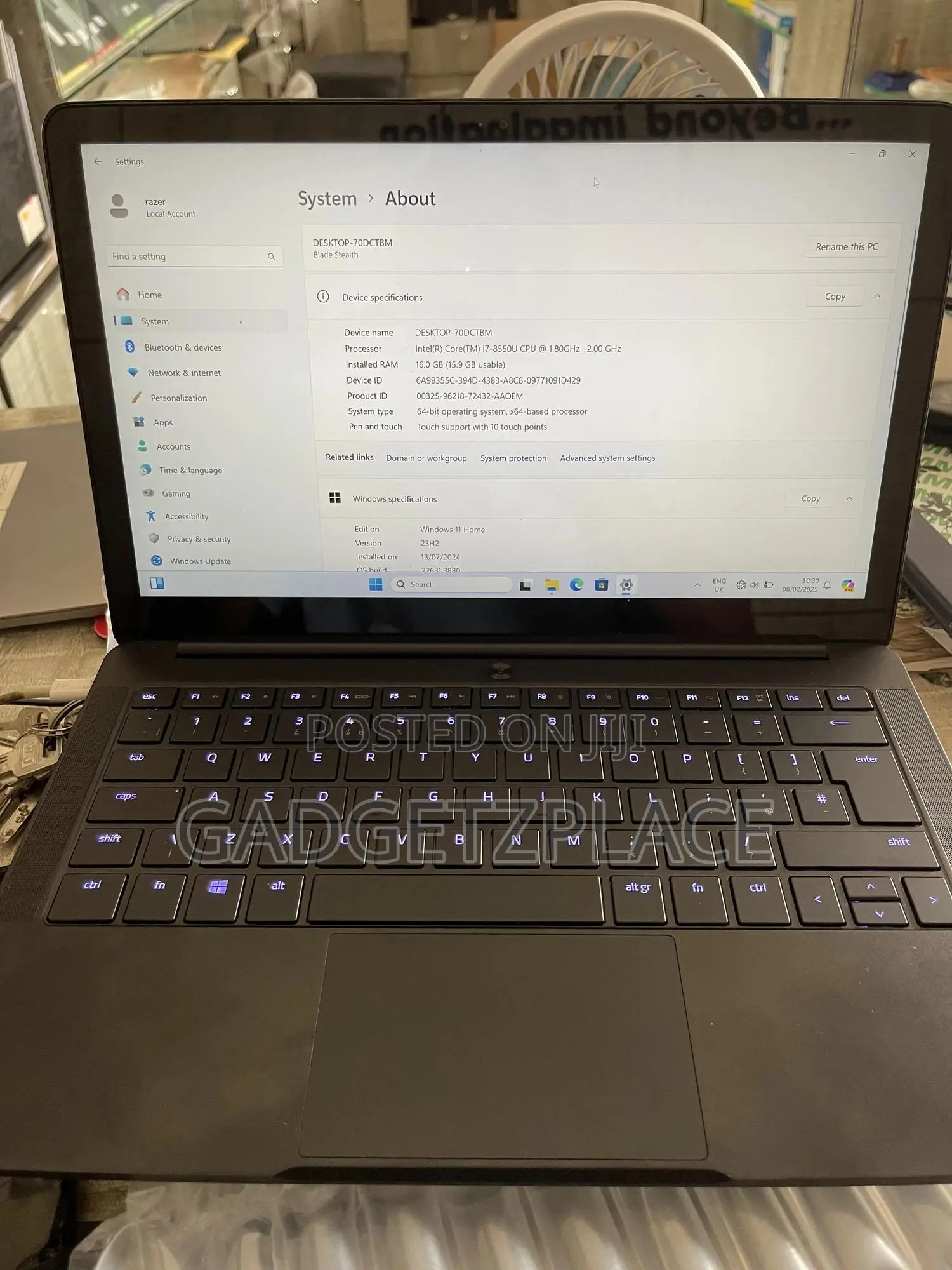 Laptop Razer Blade Stealth 16GB Intel Core I7 SSD 256GB
