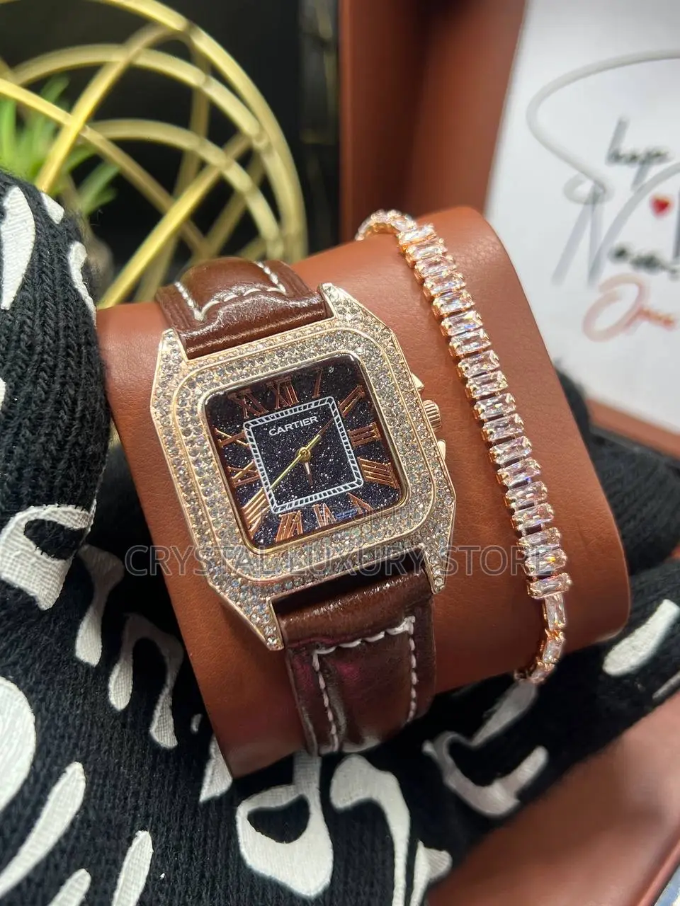 Cartier Quality Men Genuine Leather Wristwatch