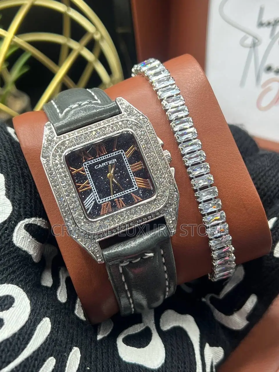 Cartier Quality Men Genuine Leather Wristwatch