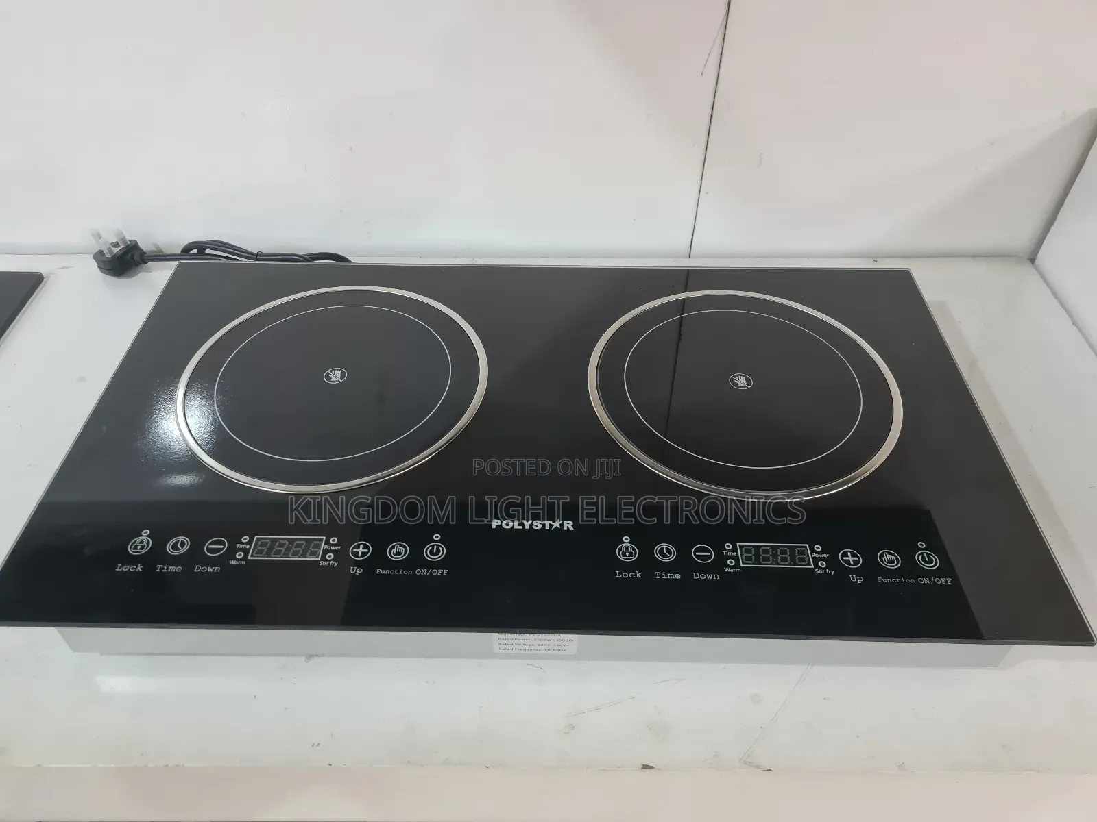Polystar 2 Big Burners Inbuilt Electric Cooker
