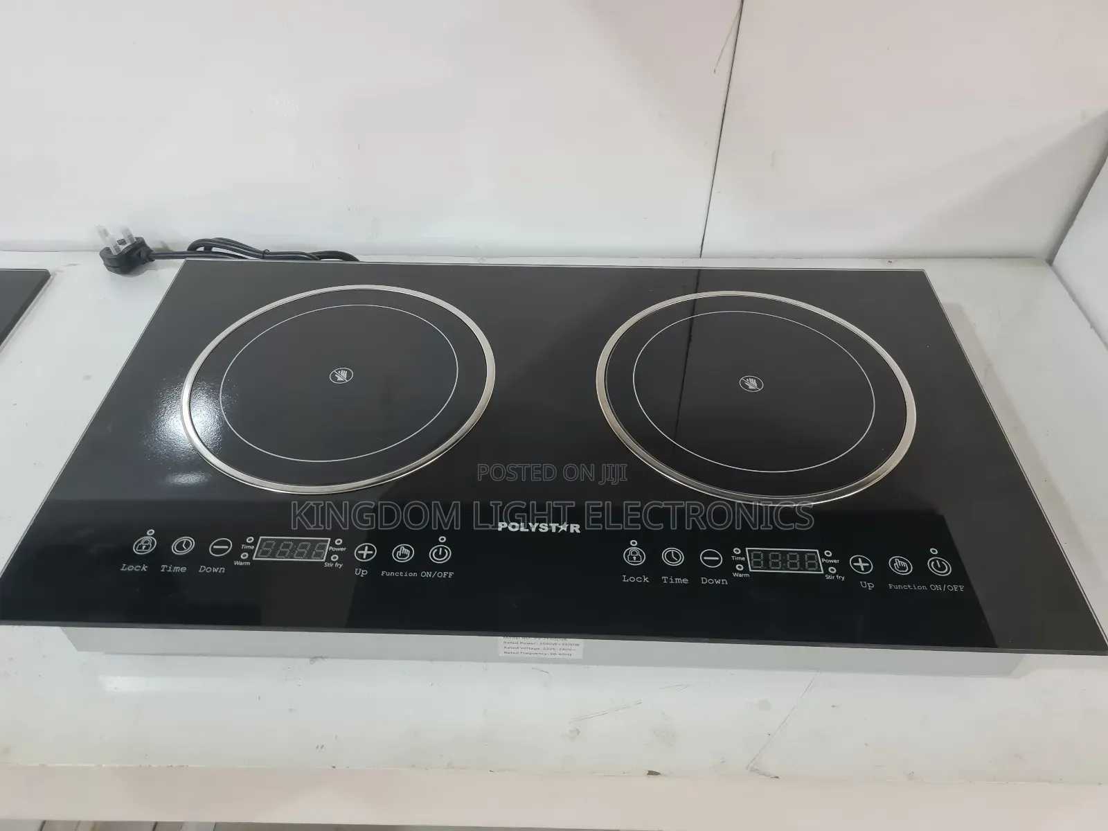 Polystar 2 Big Burners Inbuilt Electric Cooker