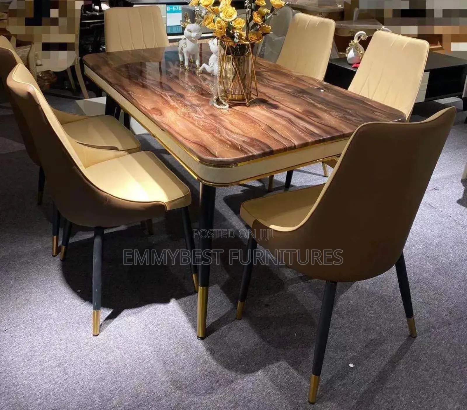 Classic Marble Top Dinning Table Set.