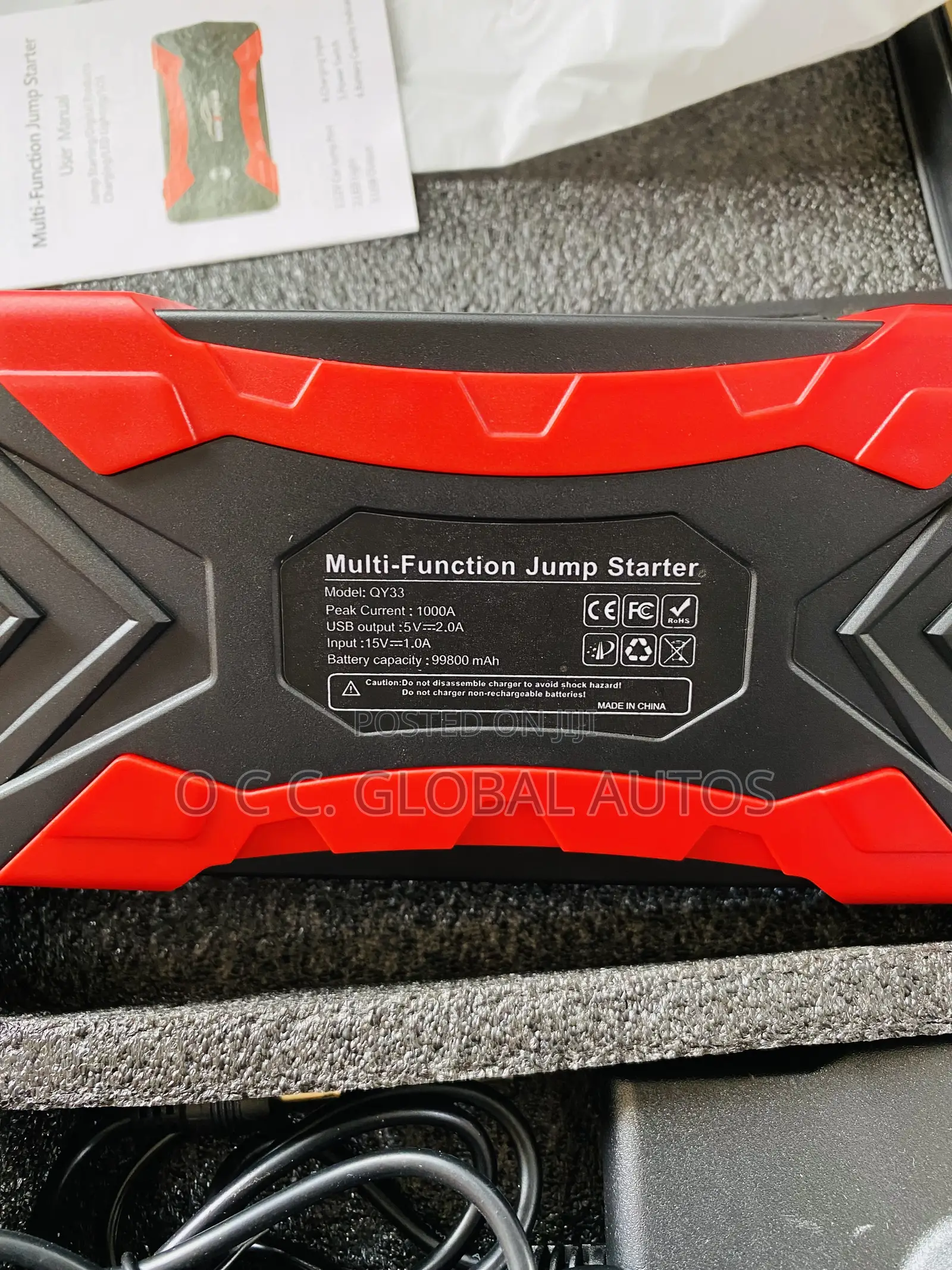 High Power Jump Starter Battery Capacity 99800mah
