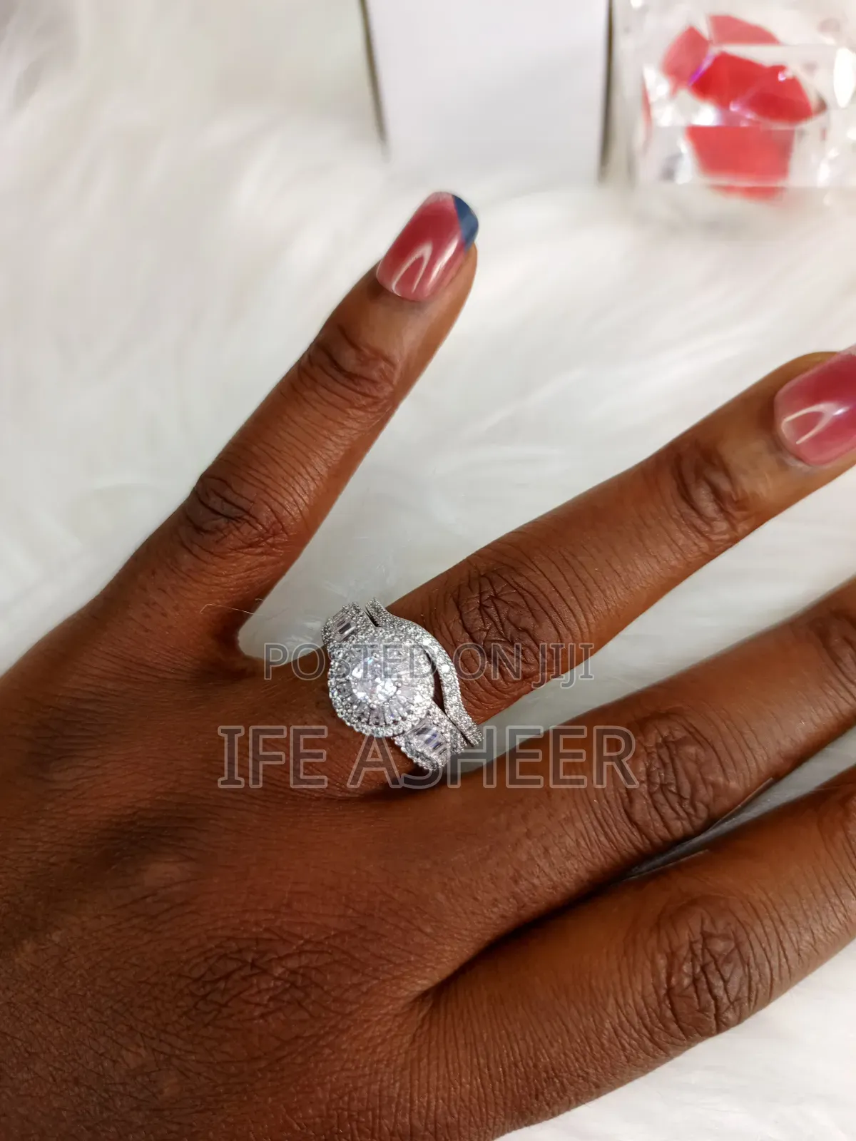 Zirconia Set of Wedding Ring ZR 0003 - Silver