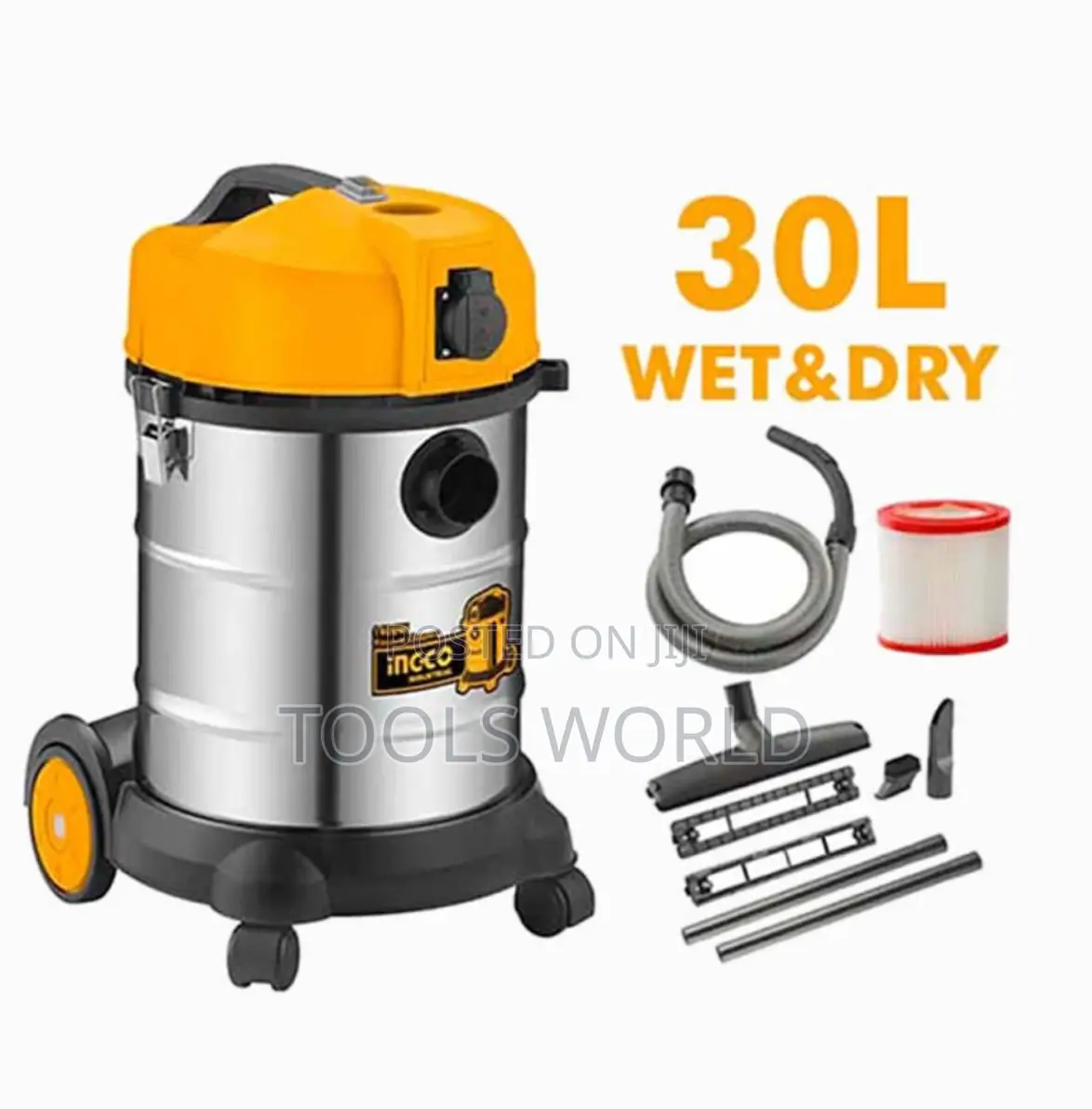 Ingco Heavy Duty Wet and Dry 30L Vacuum Cleaner (VC14301)