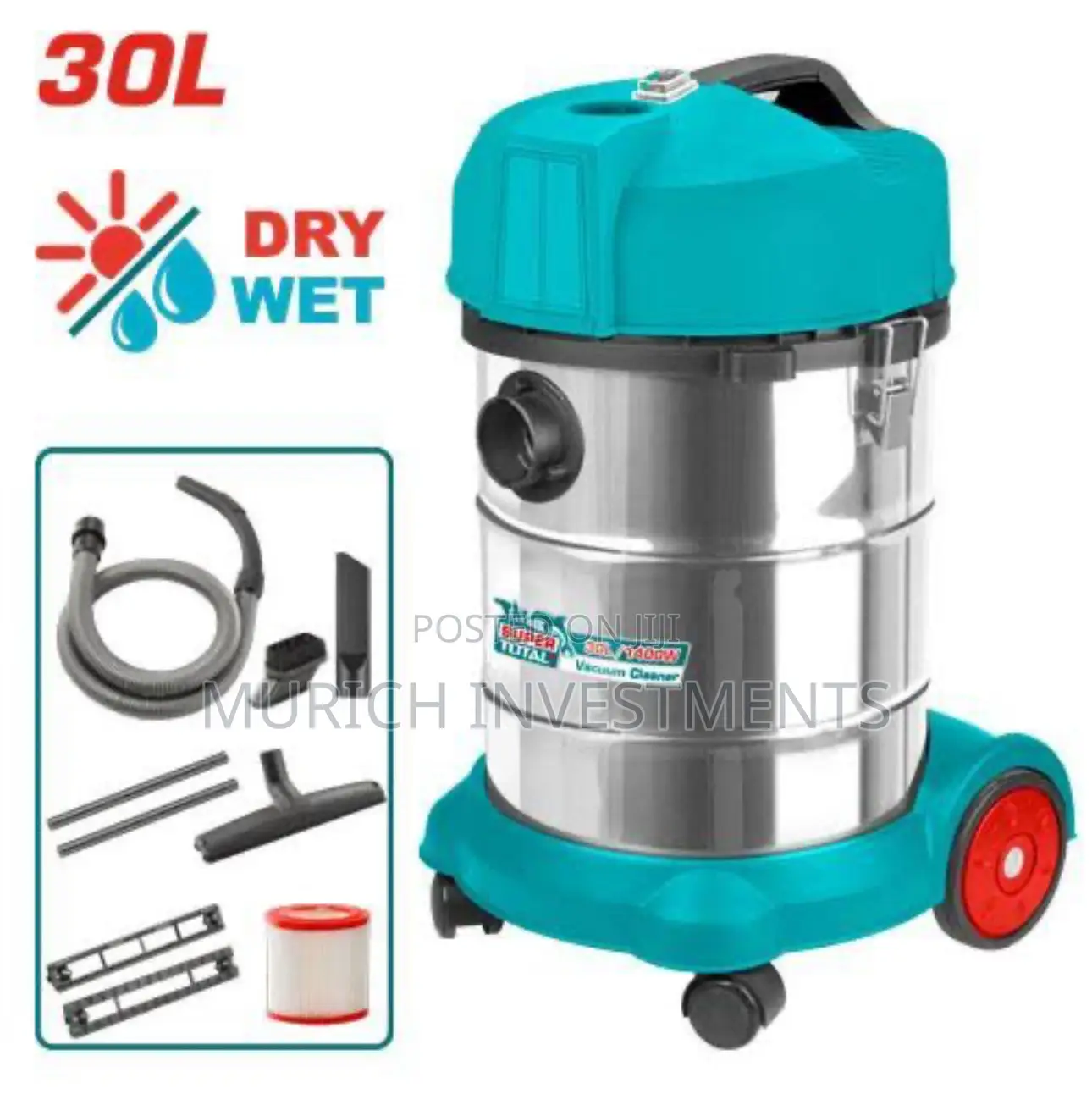 Total Vacuum Cleaner Wet Dry 1400W - TVC14301