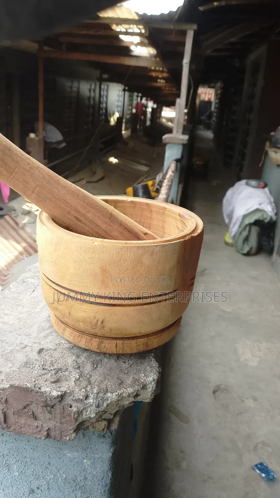 Wooden Portable Mortar and Pestle