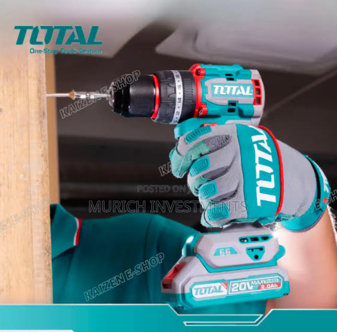 TOTAL Li-Ion Compact Brushless Impact Drill 55nm Metal Chuck