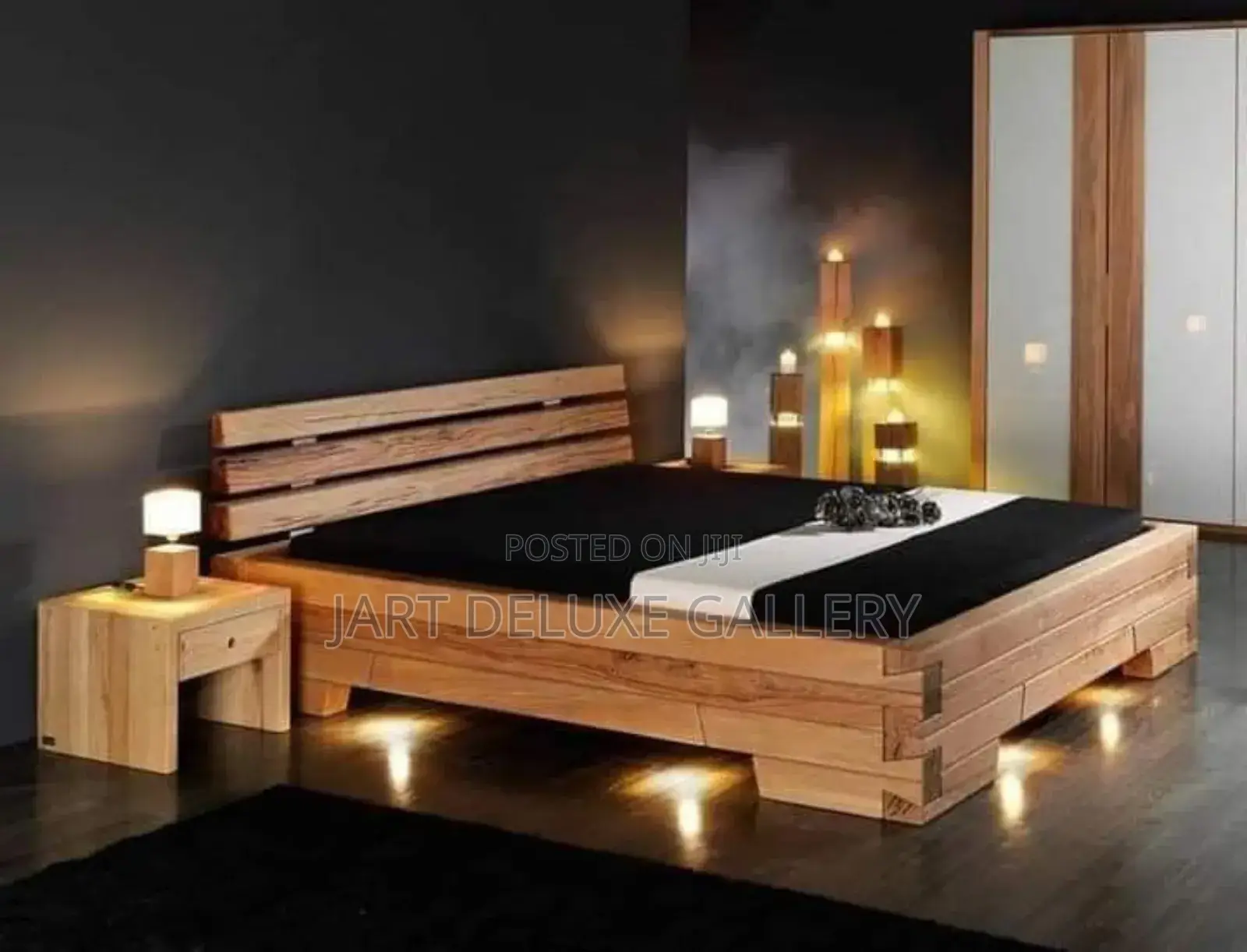 Stylish Natural Wooden Bed Frame