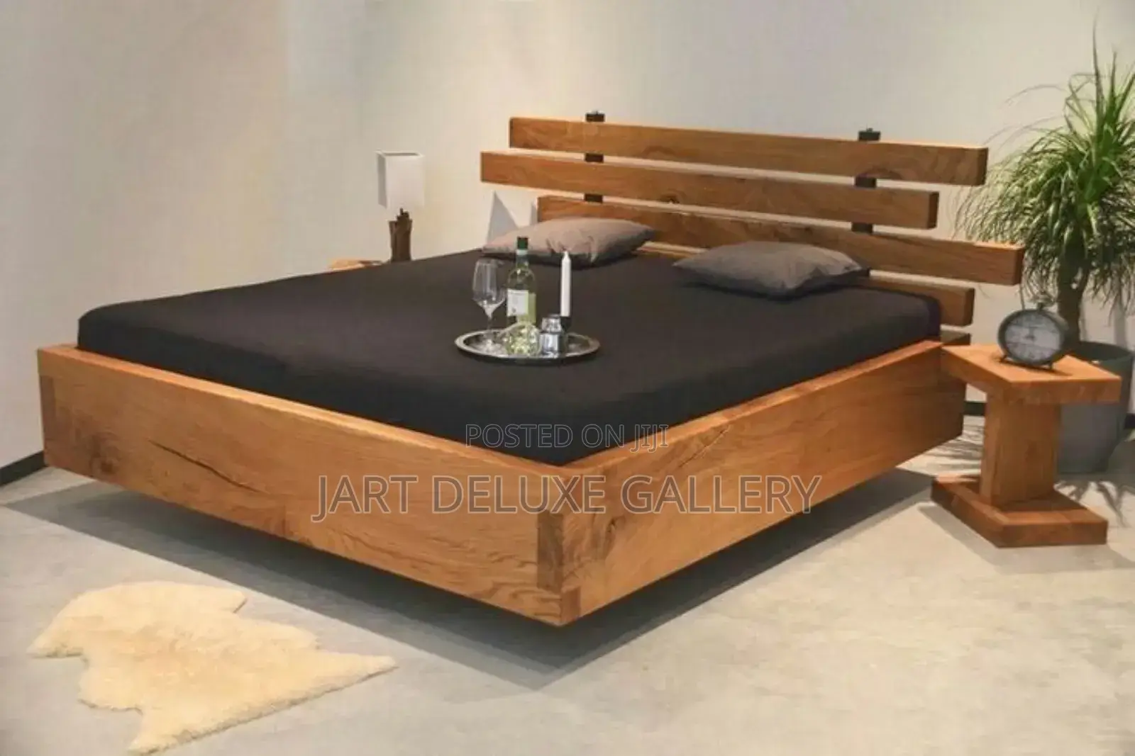Stylish Natural Wooden Bed Frame