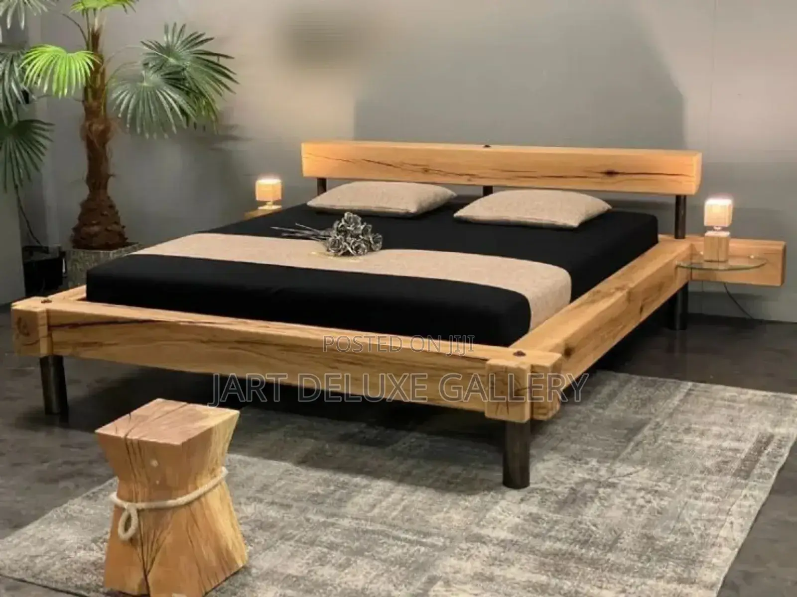 Stylish Natural Wooden Bed Frame