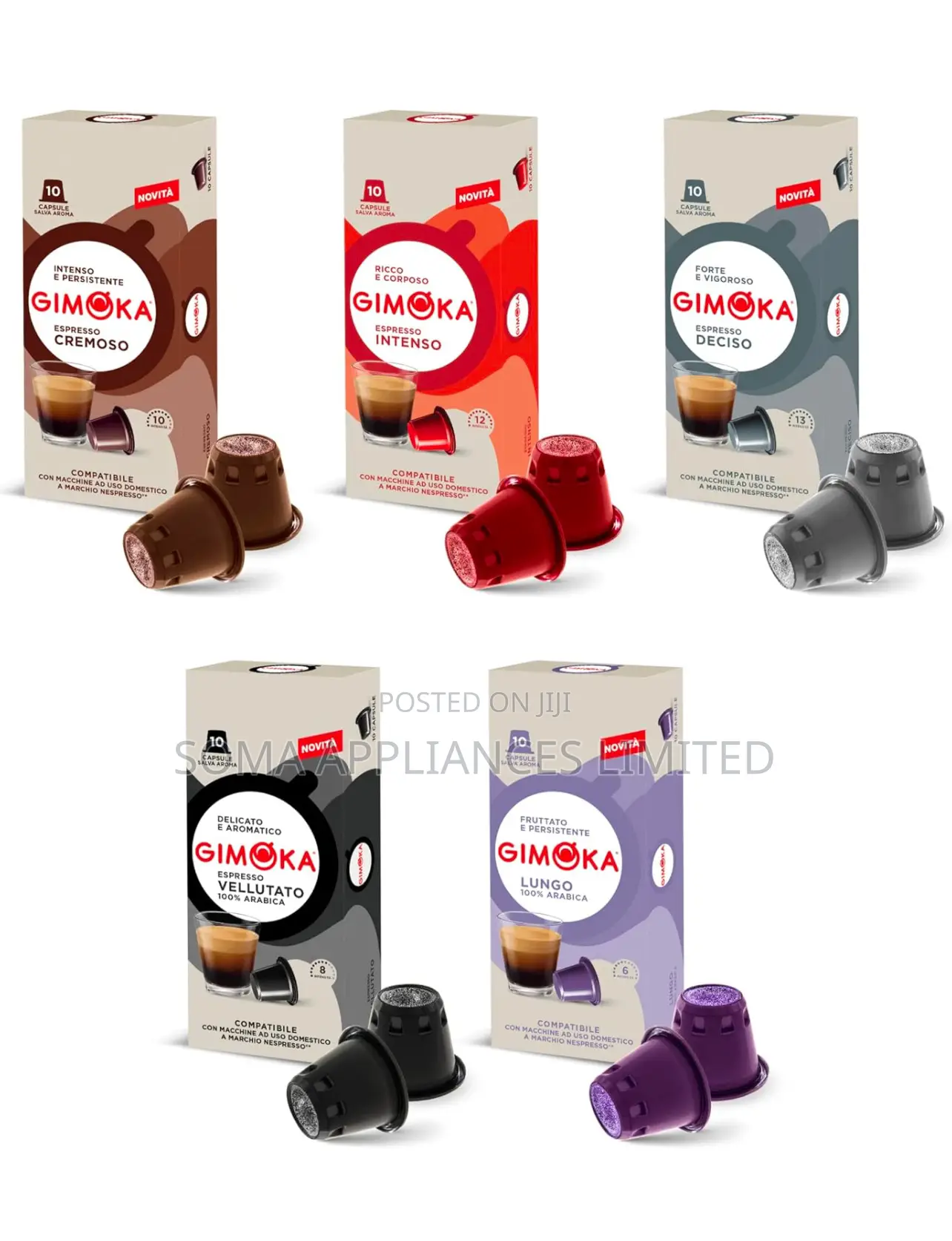 Gimoka Cofanetto D’Assaggio Nespresso 100caps (5 Flavors)