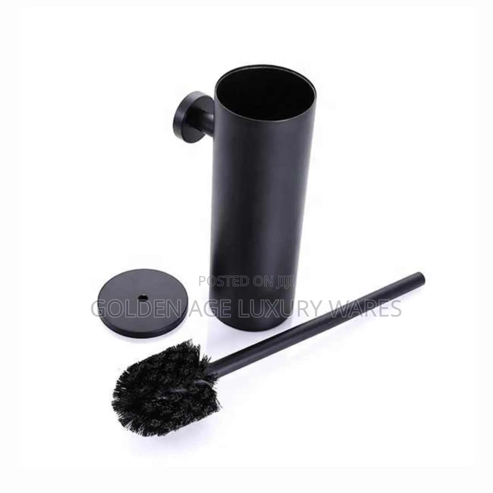 Black Round Wall Hung Toilet Brush