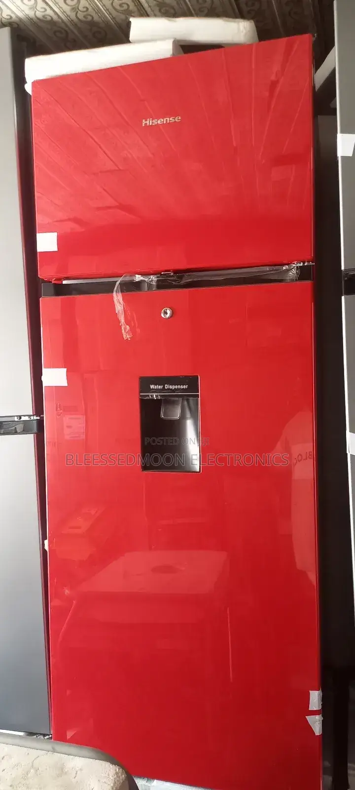 Hisense Red Fridge Lower Voltage With Water Dispenser