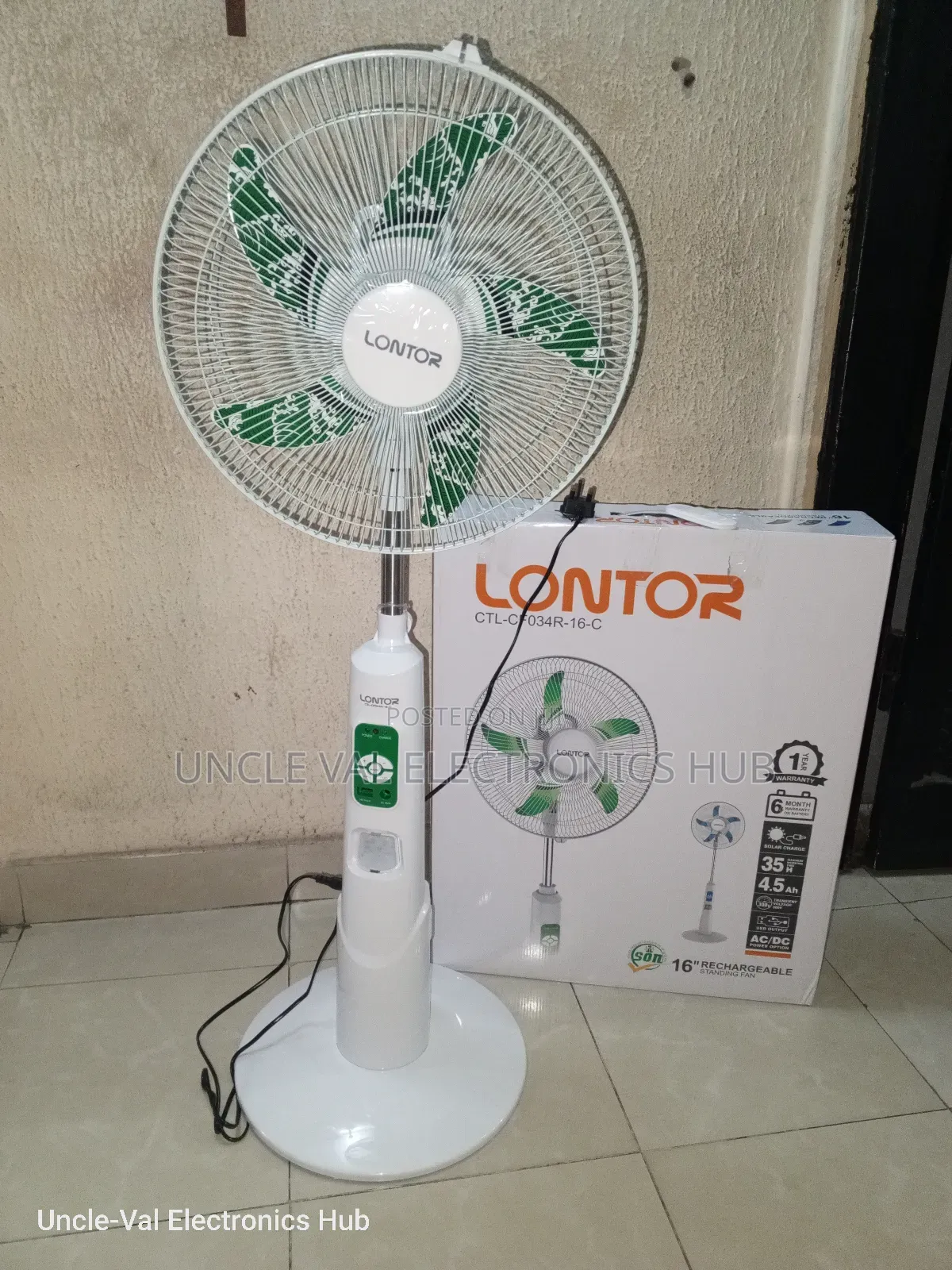 Lontor 16" Rechargeable Fan