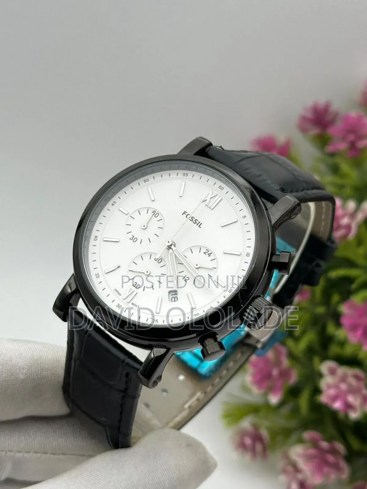 *Fossil Chronograph Leather Watch